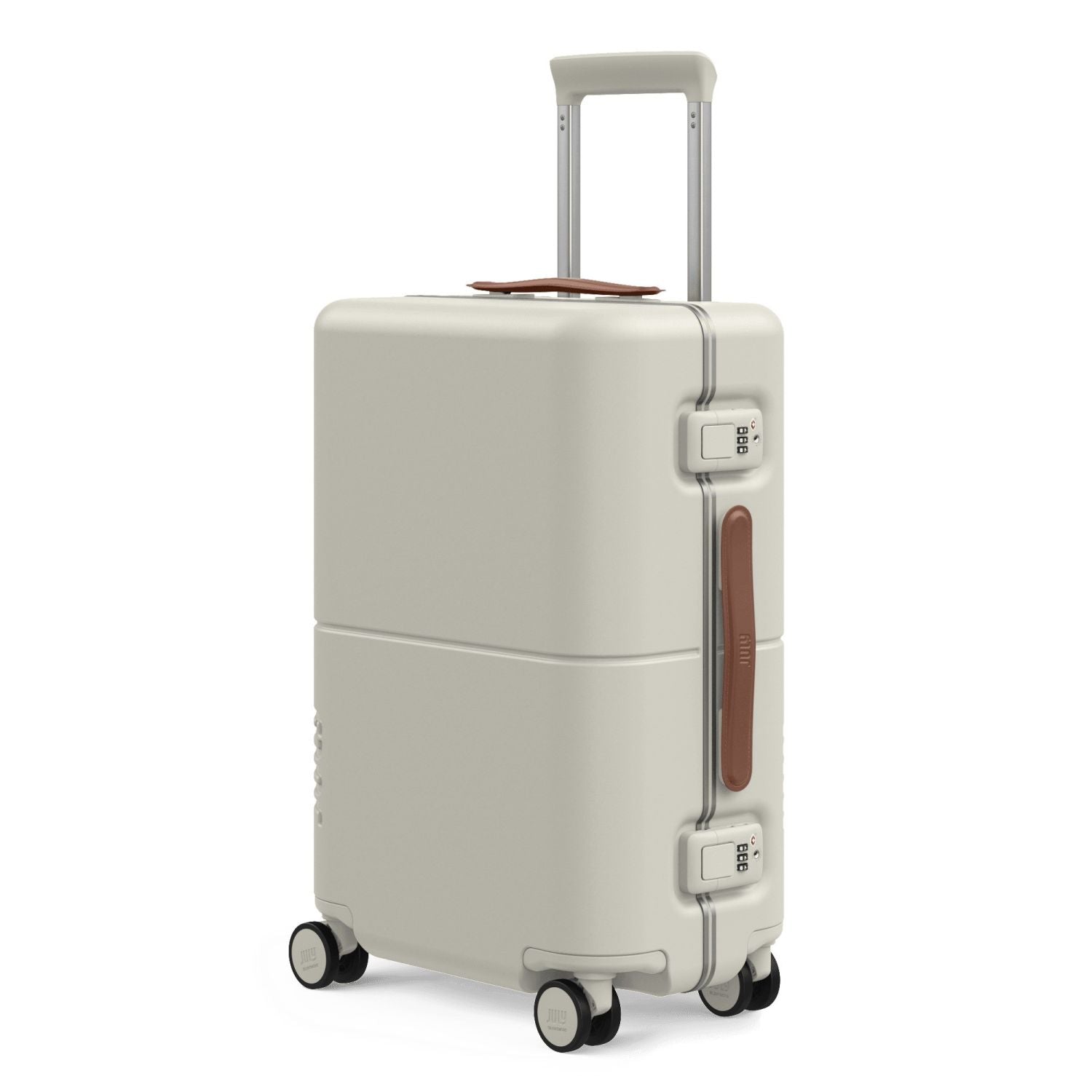 July Carry On Trunk Polycarbonate 21" Luggage With Fast Charge Usb-C  Cable - Cream