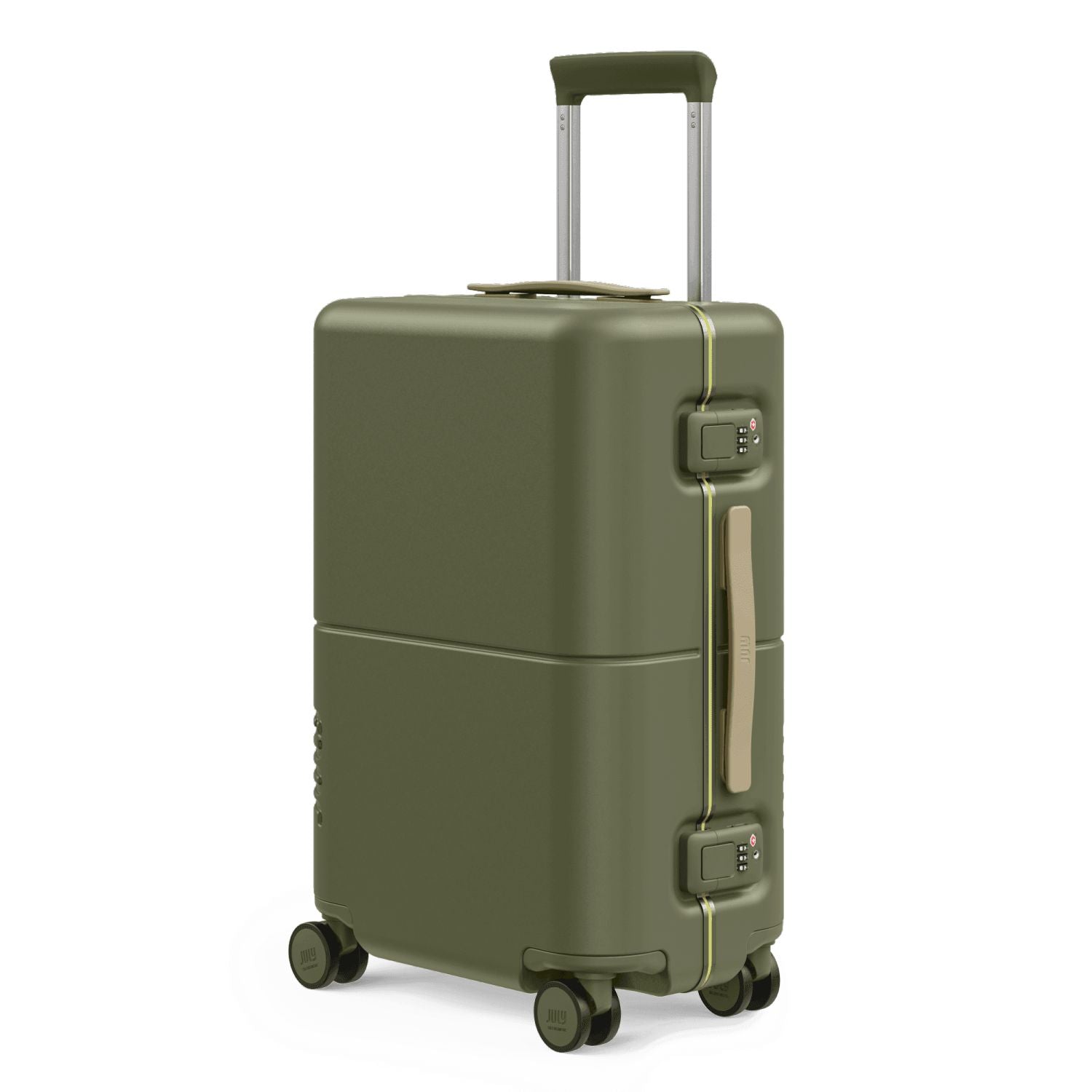 July Carry On Trunk Polycarbonate 21" Luggage With Fast Charge Usb-C Cable - Matte Green