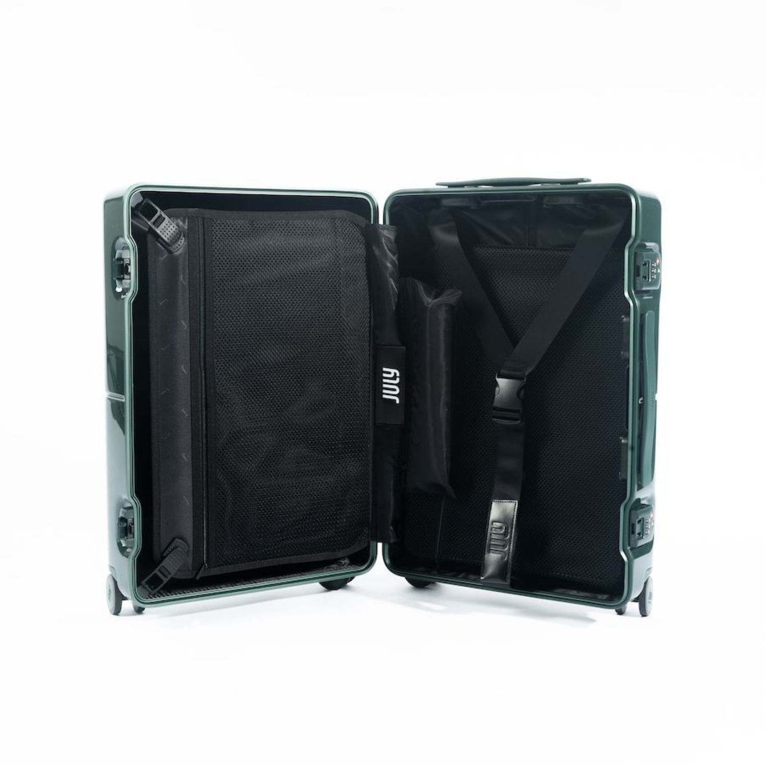 July Carry On Trunk Polycarbonate 21" Luggage With Fast Charge Usb-C Cable - Matte Green