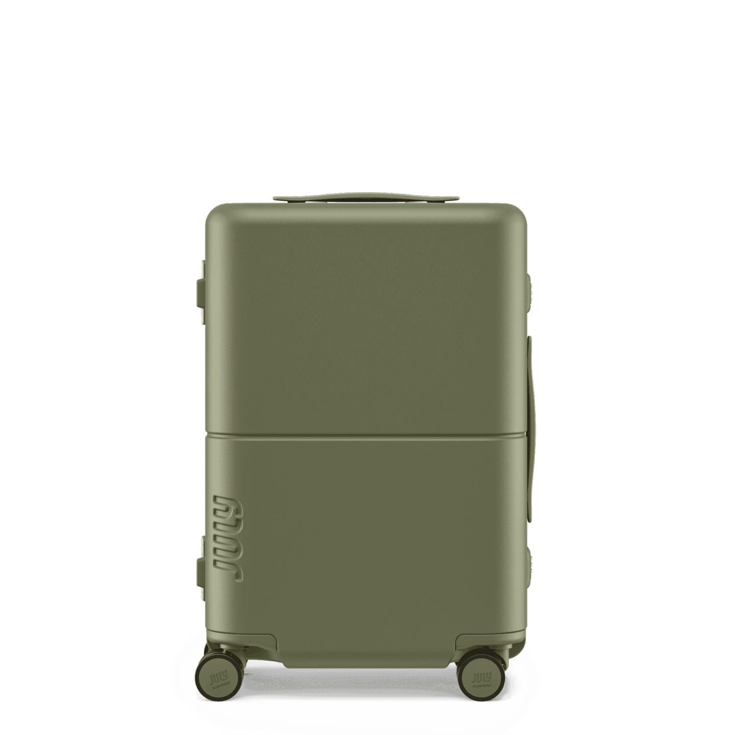 July Carry On Trunk Polycarbonate 21" Luggage With Fast Charge Usb-C Cable - Moss