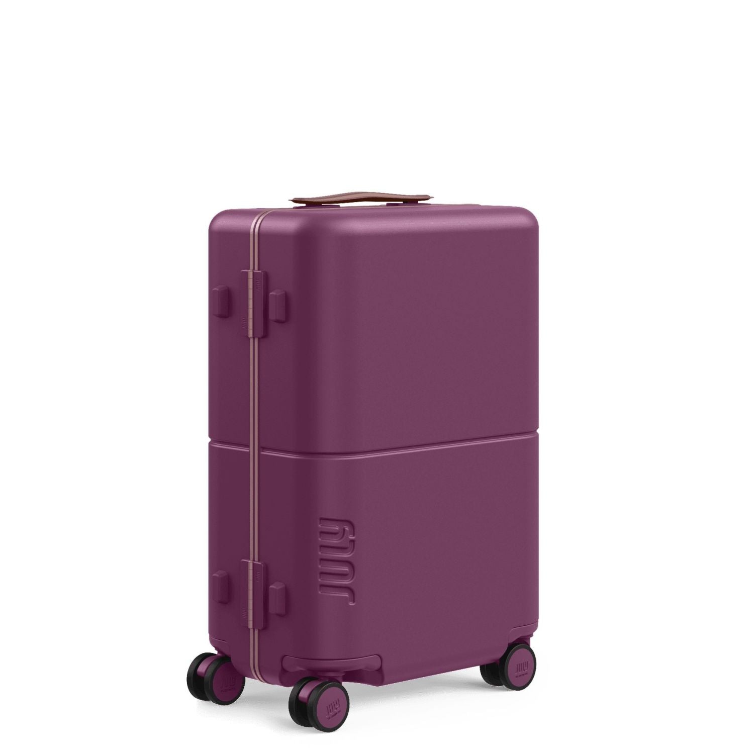 July Carry On Trunk Polycarbonate 21" Luggage With Fast Charge Usb-C Cable - Plum