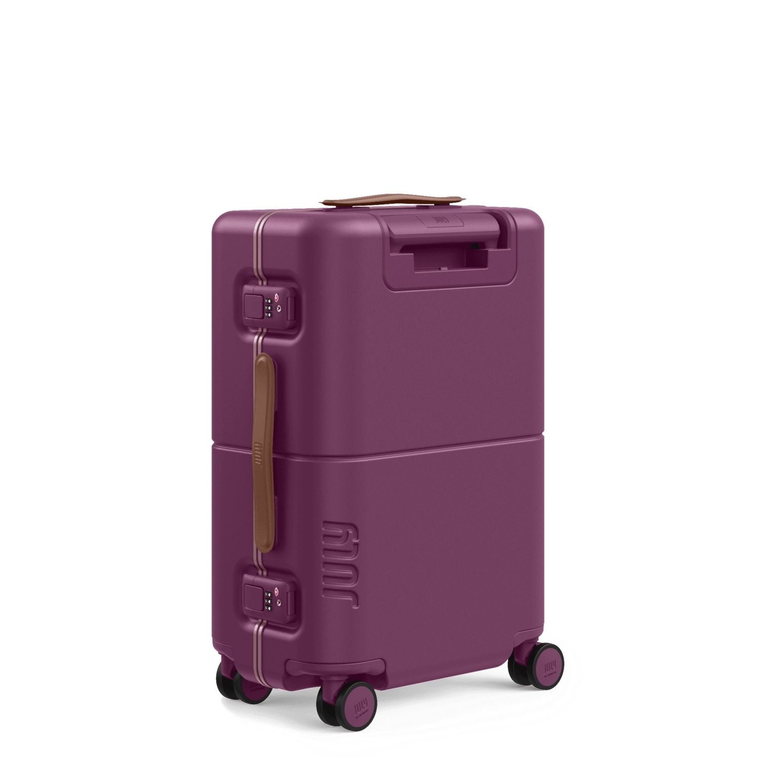 July Carry On Trunk Polycarbonate 21" Luggage With Fast Charge Usb-C Cable - Plum