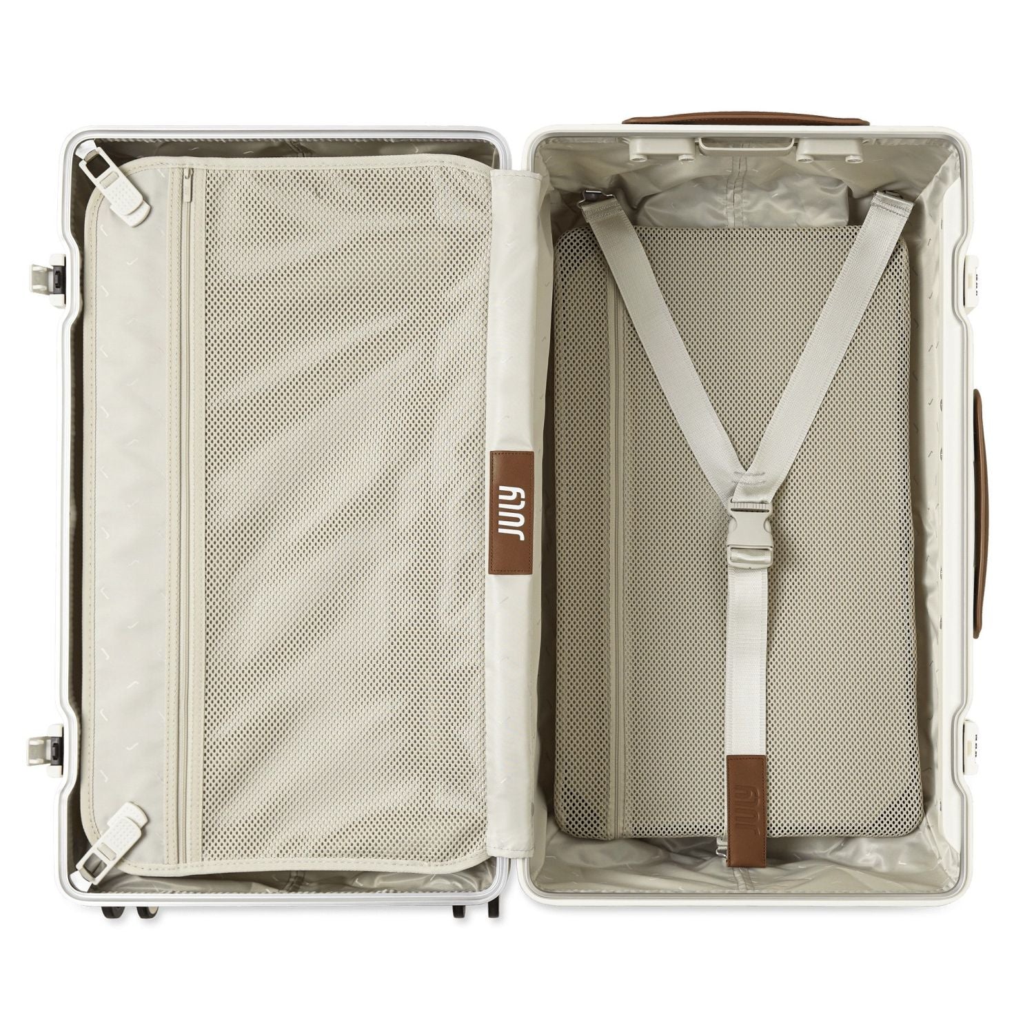 July Checked Trunk Polycarbonate Frame 28" Luggage - Matte Cream