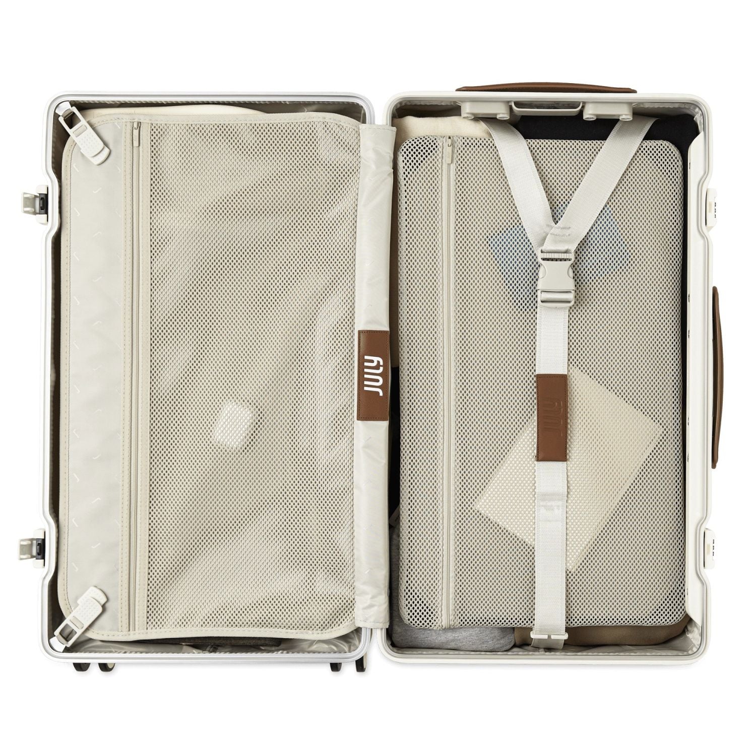 July Checked Trunk Polycarbonate Frame 28" Luggage - Matte Cream