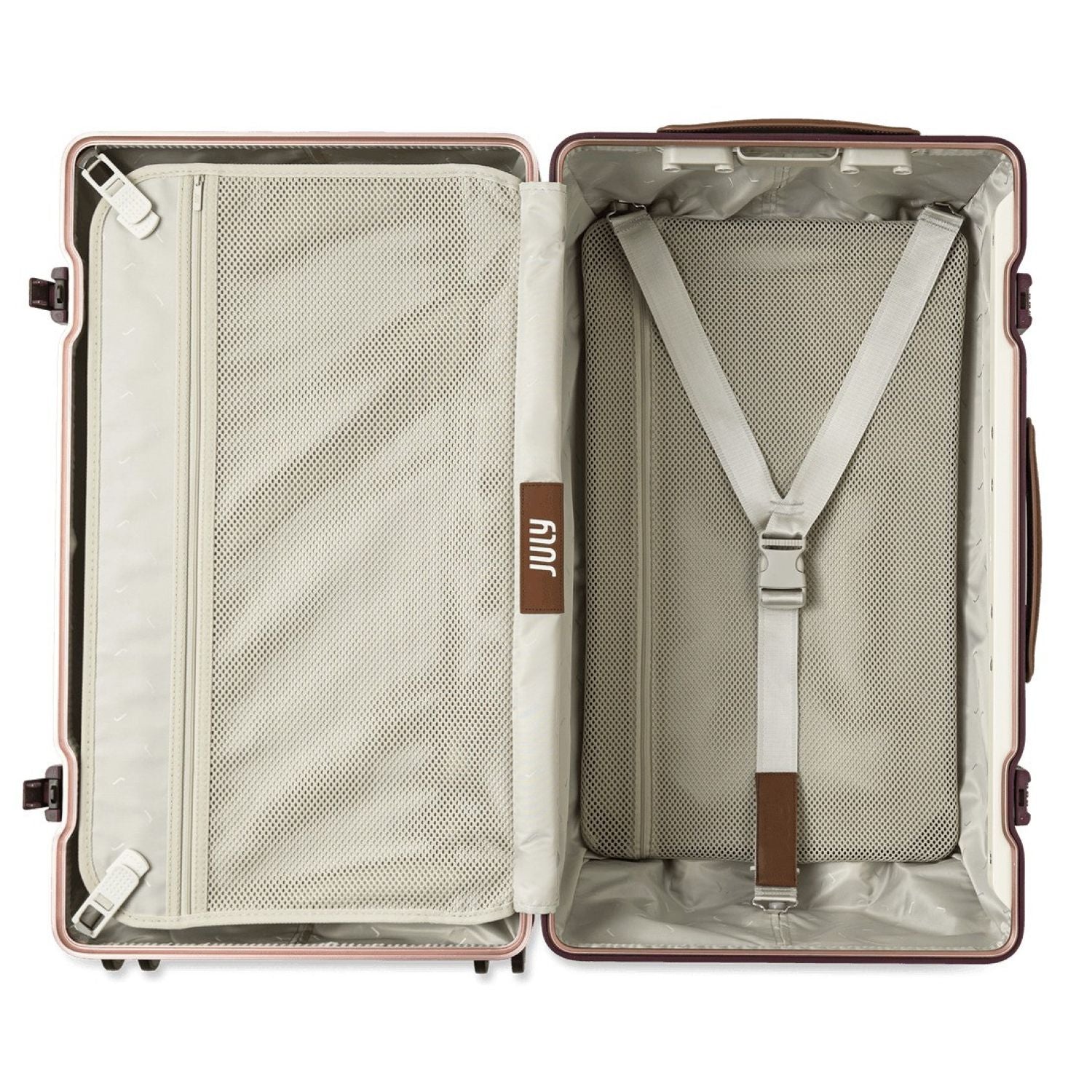 July Checked Trunk Polycarbonate Frame 28" Luggage - Plum