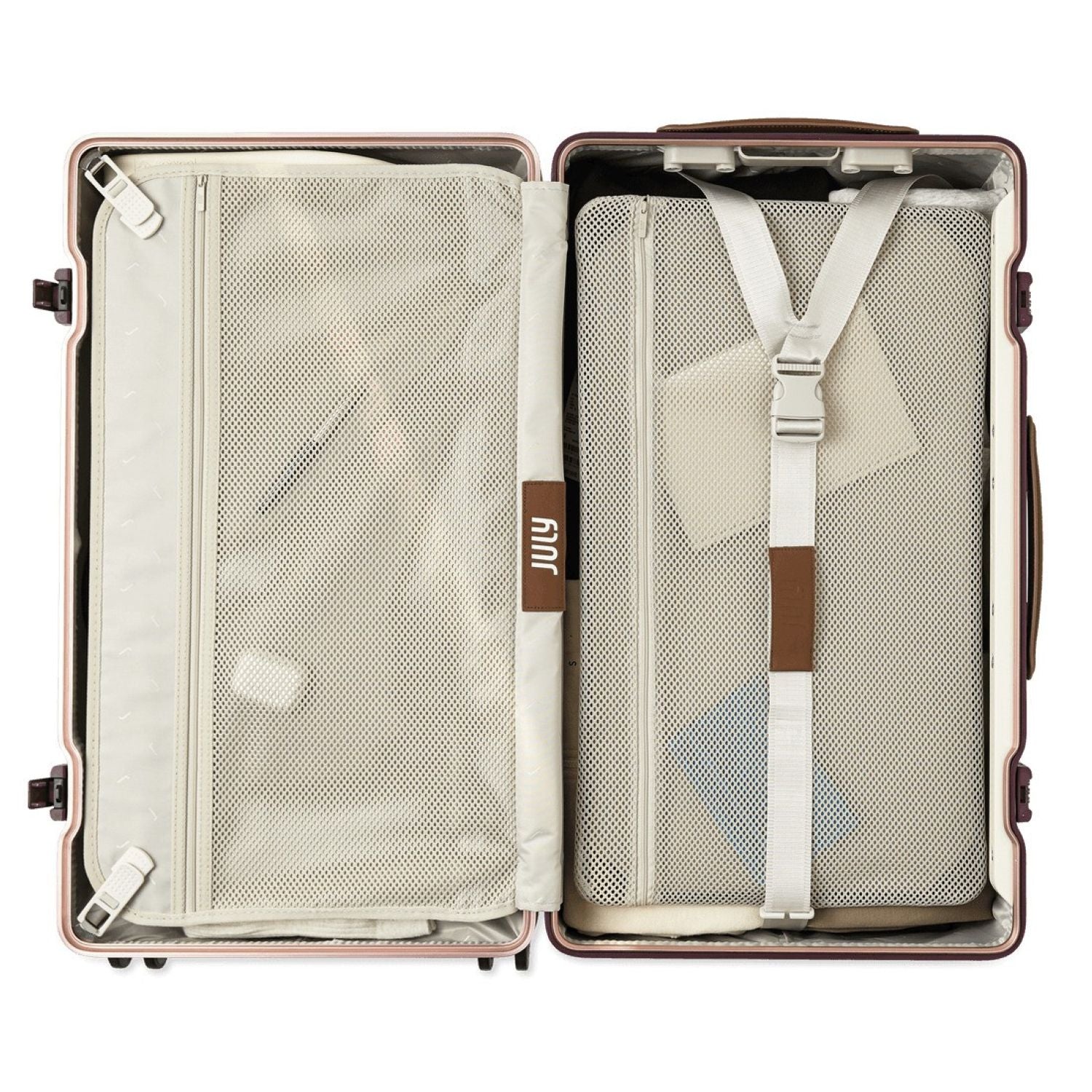 July Checked Trunk Polycarbonate Frame 28" Luggage - Plum