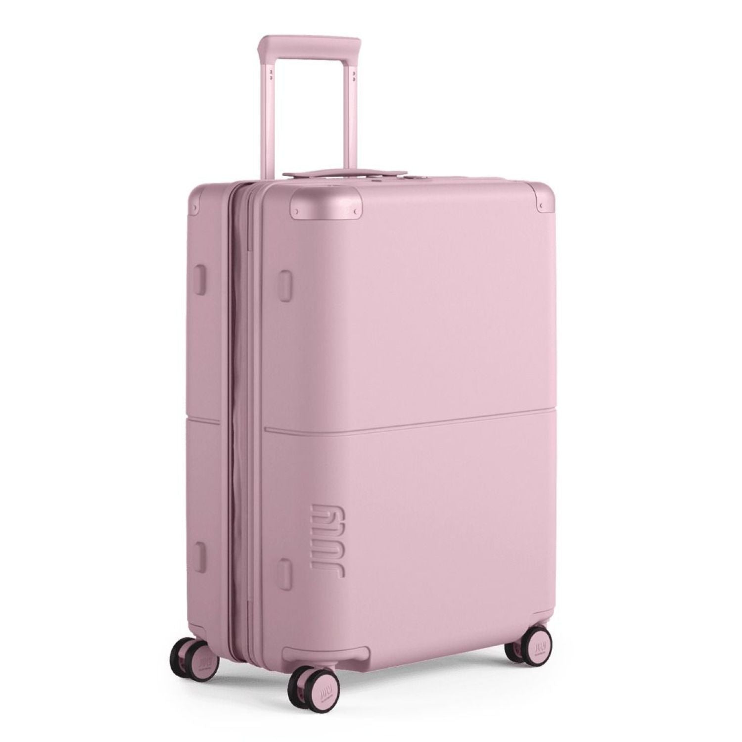 July Checked Expandable Polycarbonate With Casesafe Tracking 26" Luggage - Blush Pink