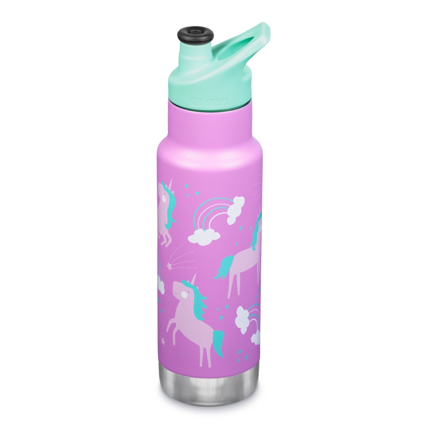 Klean Kanteen Insulated Kid Classic 12oz Water Bottle (with Kid Sport Cap) (Unicorns)