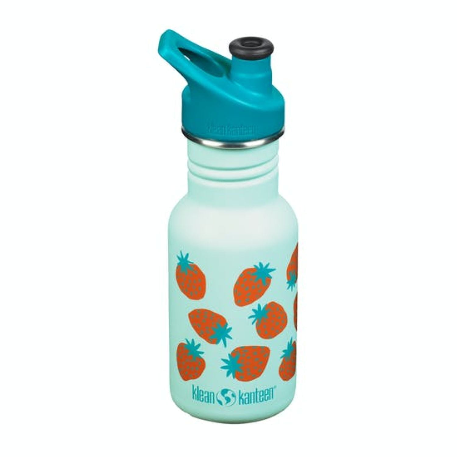 Klean Kanteen Kid Classic 12oz Water Bottle (with Kid Sport Cap) (Blue Tint Strawberries )