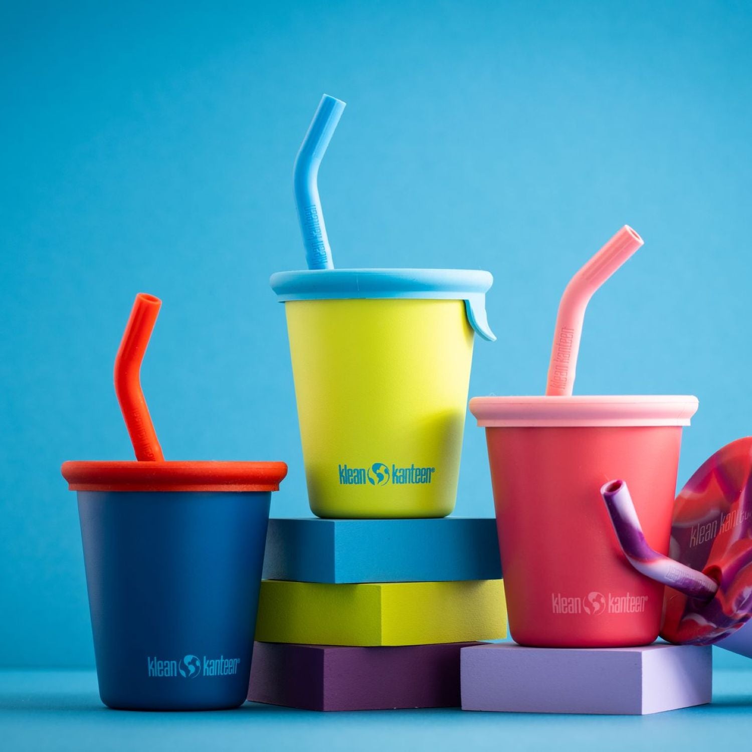 Klean Kanteen Kid Cup 10oz (with Kid Straw Lid) (Mykonos Blue)