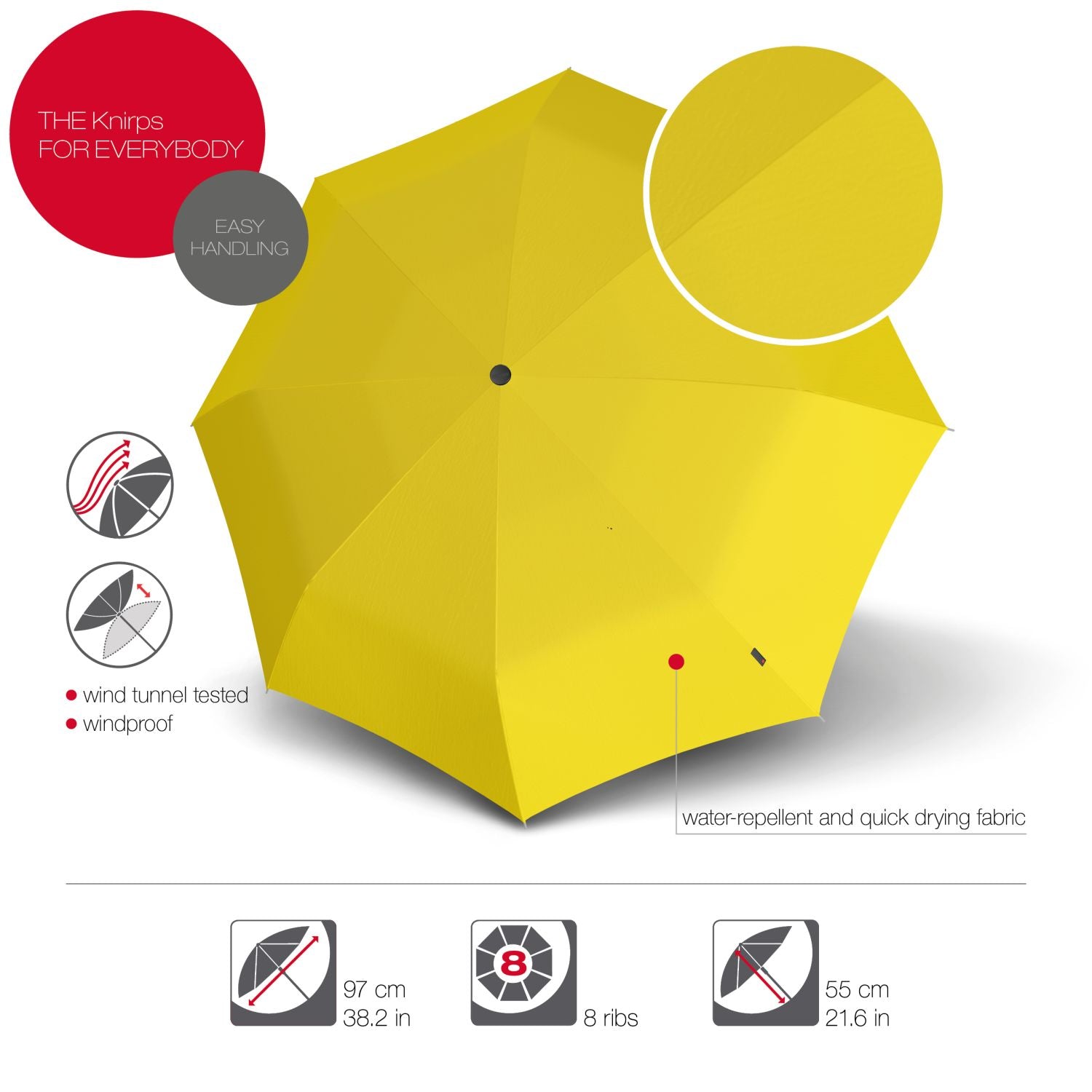 Knirps A.200 Medium Duomatic Umbrella - Sun