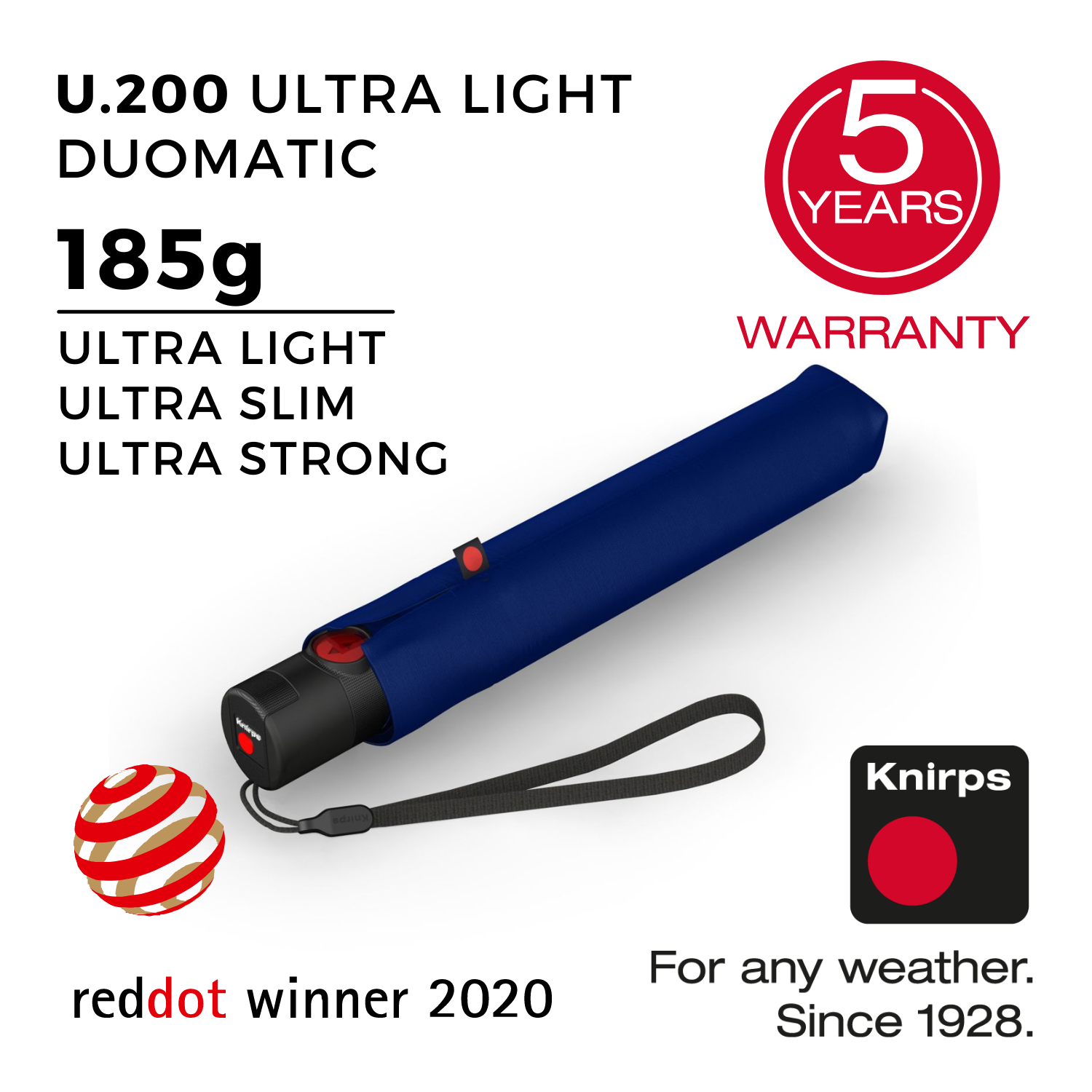 Knirps U.200 Ultra Light Duomatic Umbrella - Navy