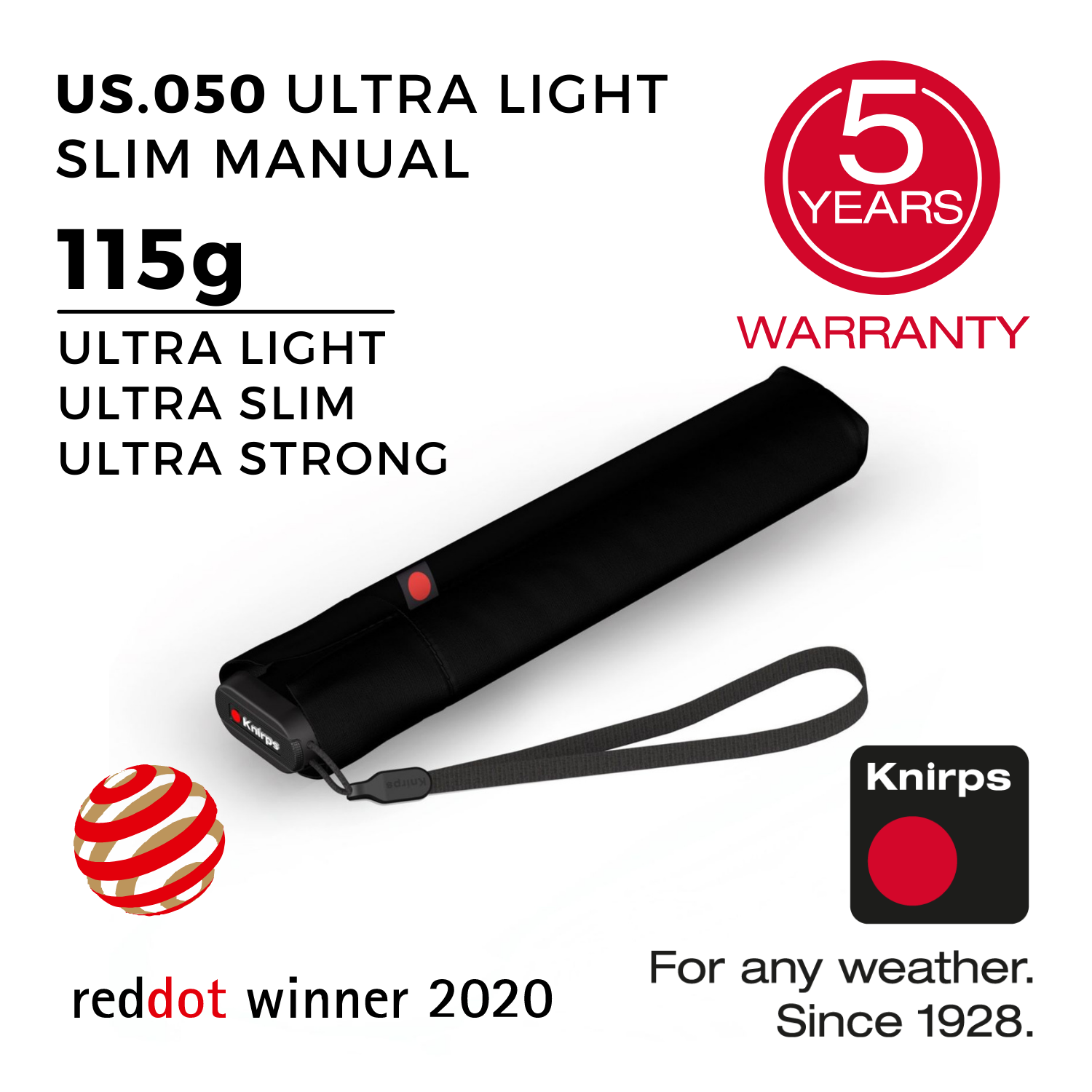 Knirps Ultra US.050 Slim Manual Zakparaplu - Ultralicht en plat - Stormbestendig - Winddicht - 21 cm, Hemel Zwart, 90 cm Knirps Ultra US.050 Slim Manual Zakparaplu - Ultralicht en plat - Stormbestendig - Winddicht - 21 cm, Hemel Zwart, 90 cm