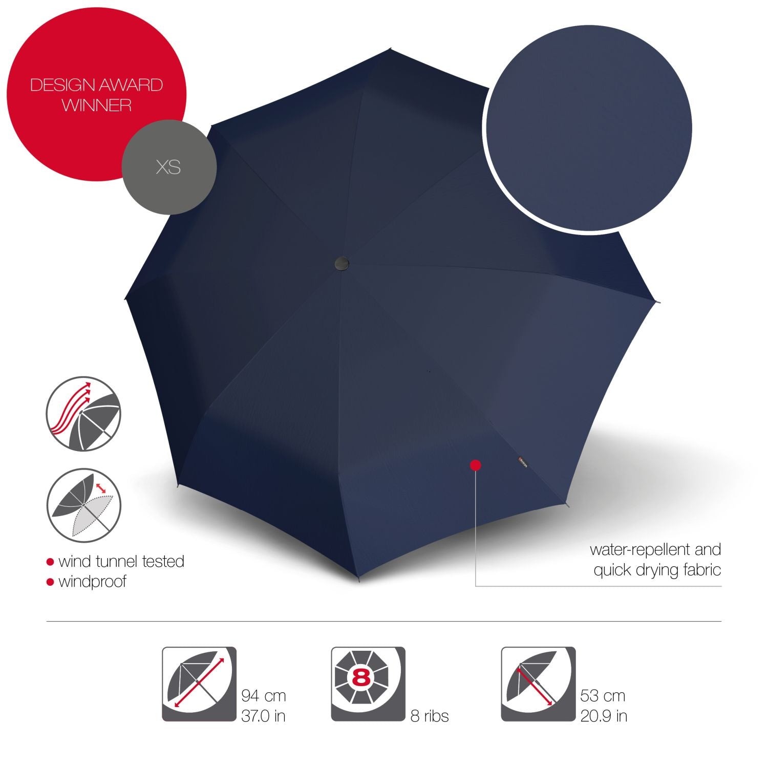 Knirps X1 Umbrella (UV Protection) - Navy
