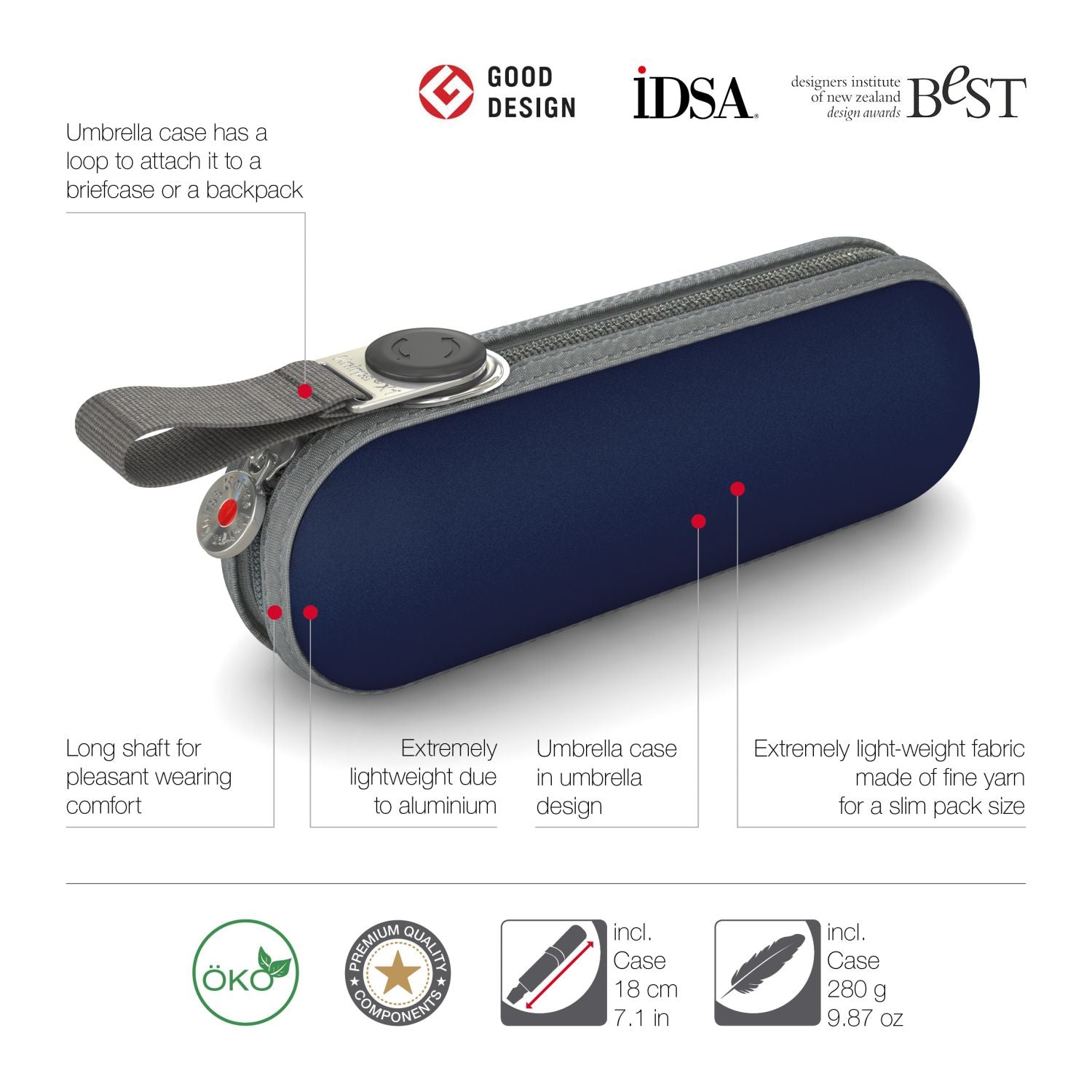 Knirps X1 Umbrella (UV Protection) - Navy