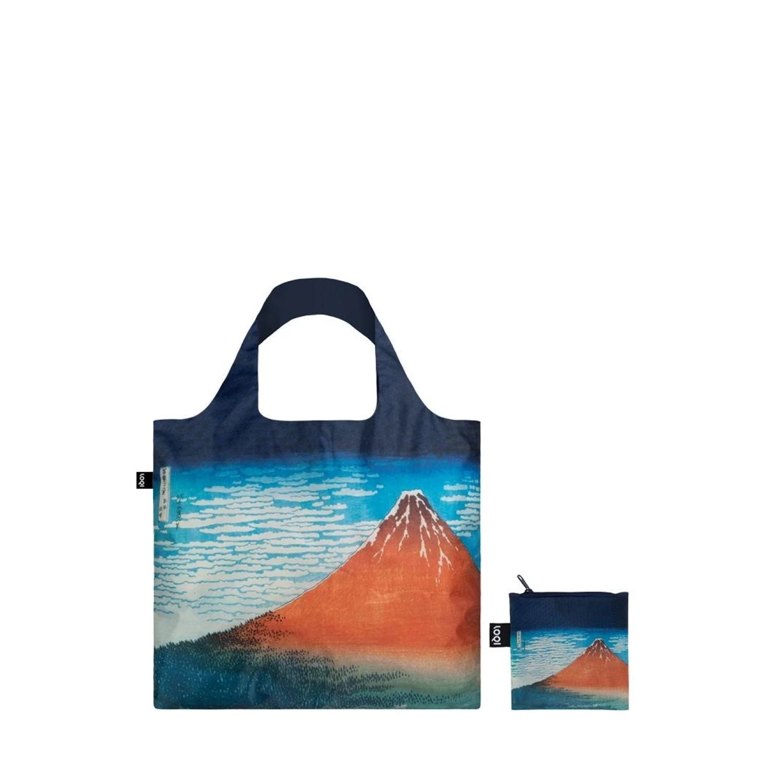LOQI Hokusai Foldable Tote Bag - Red Fuji, Mountains In Clear Weather