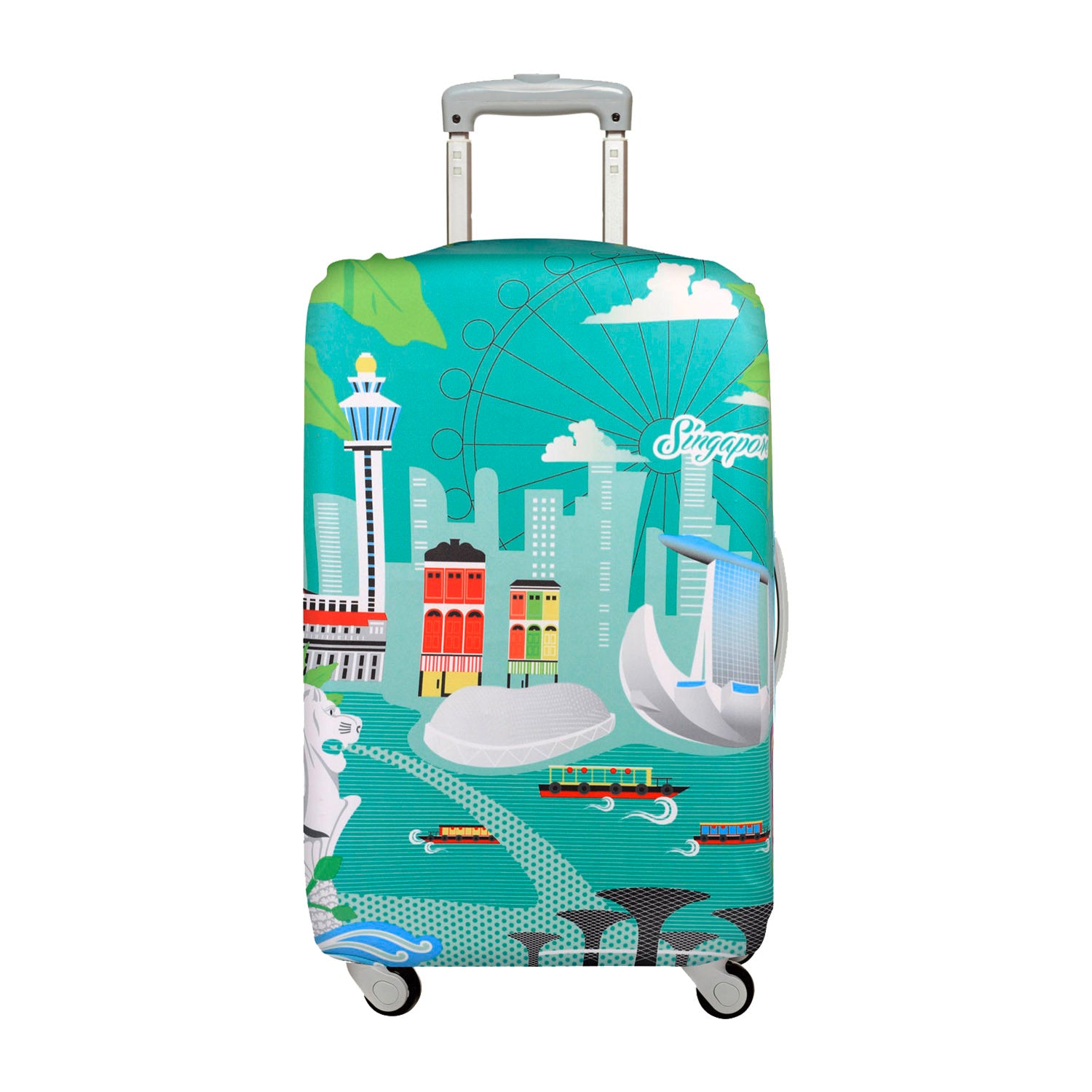 LOQI Urban Large Luggage Cover - Singapore (27" - 30")