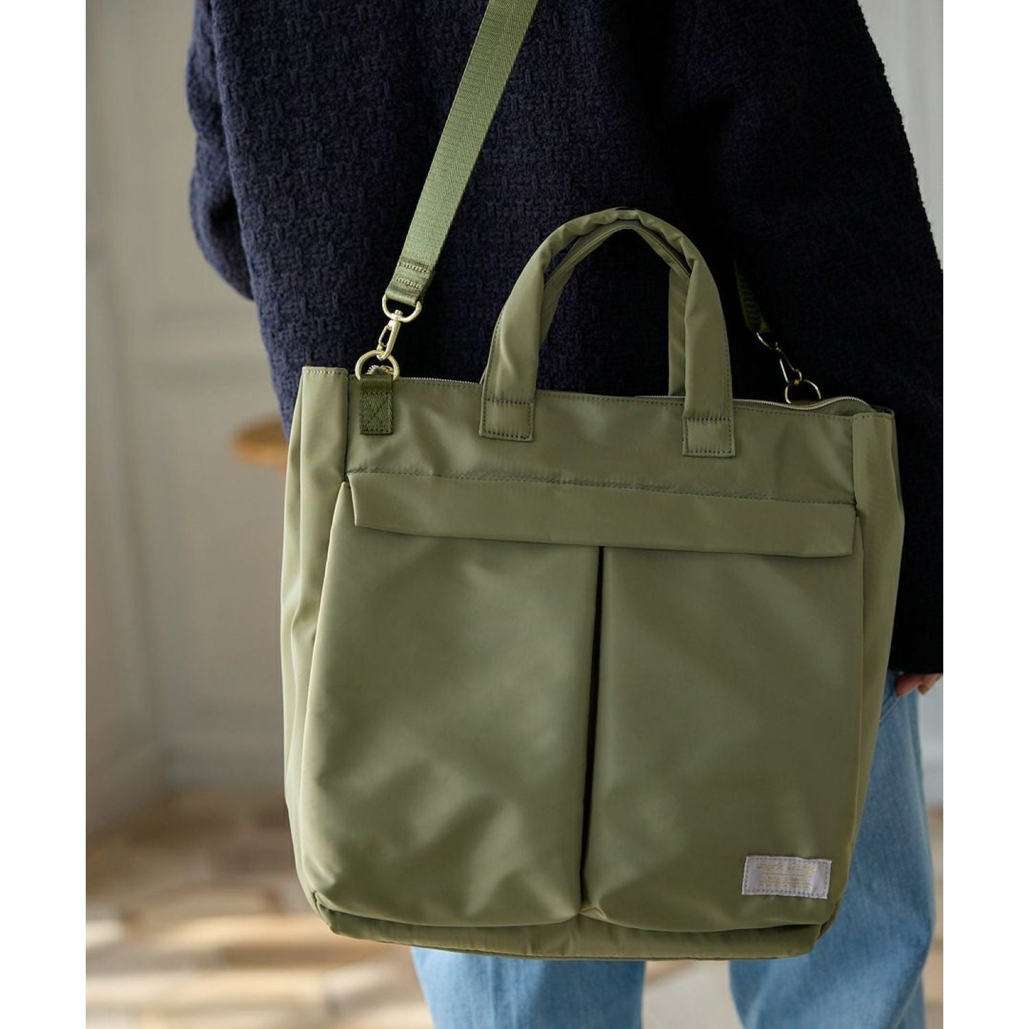 Legato Largo Helmet Bag 2Way A4 Tote Bag (Olive)