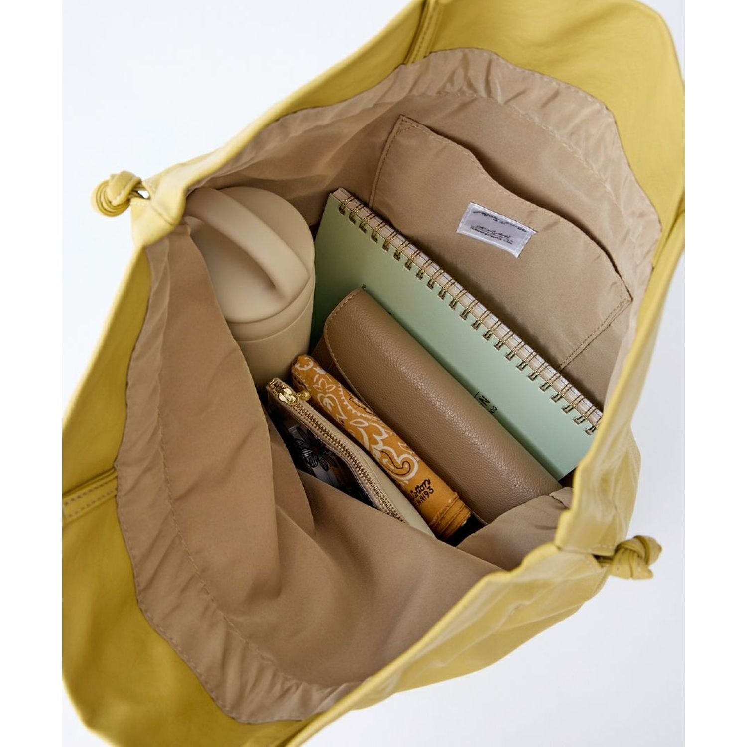 Legato Largo Washable Drawstring A4 Tote Bag (Mint Green)