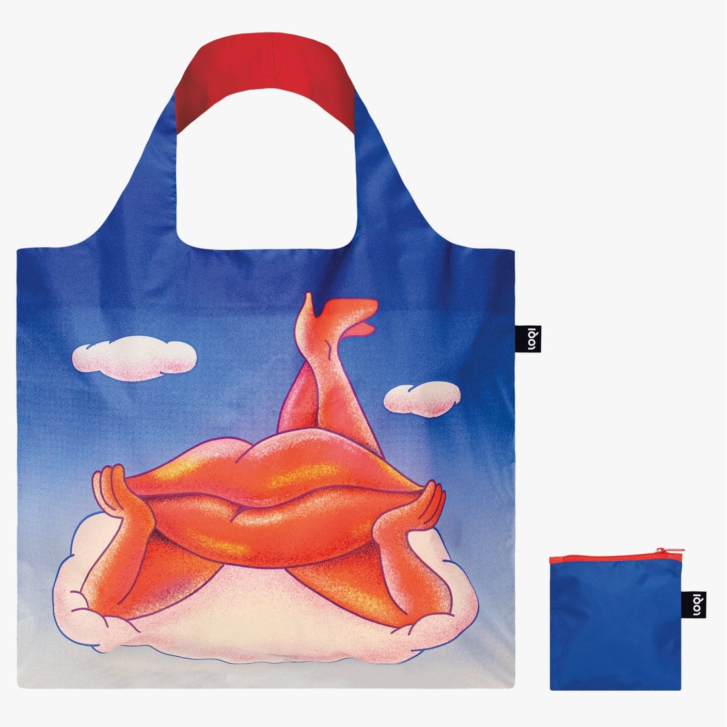 LOQI Artist Foldable Tote Bag - Yuval Haker - Lippy Lips Recycled