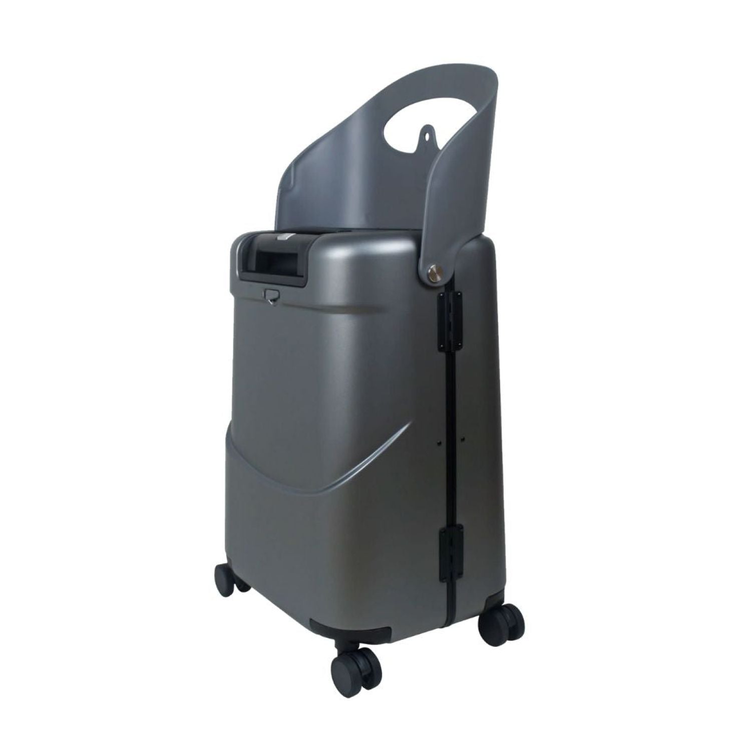 MiaMily Multicarry Carry On 18 Inch Luggage with Built-in Seat for Children (Charcoal Grey)