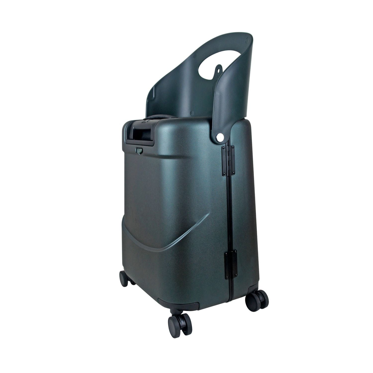 MiaMily Multicarry Carry On 18 Inch Luggage with Built-in Seat for Children (Forest Green)