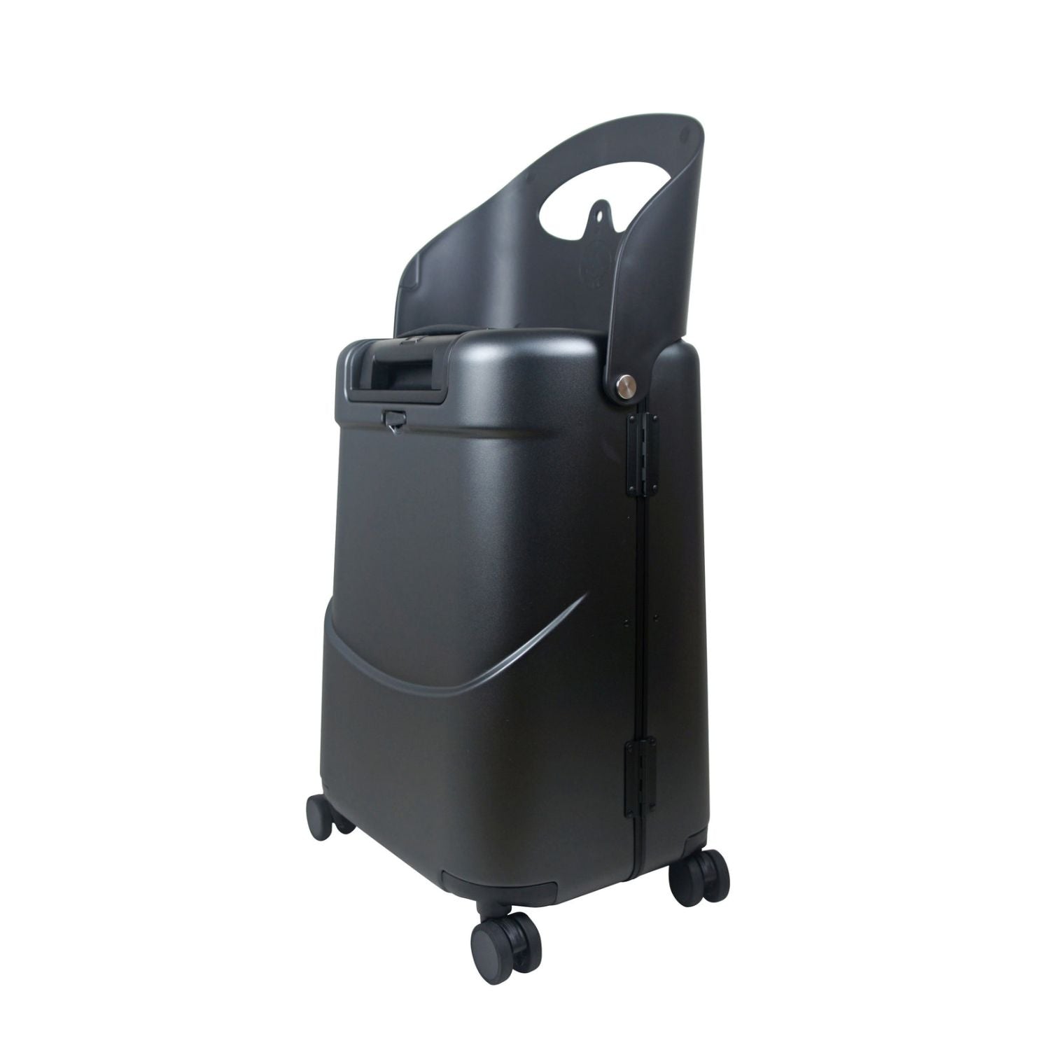 MiaMily Multicarry Carry On 18 Inch Luggage with Built-in Seat for Children (Midnight Black)