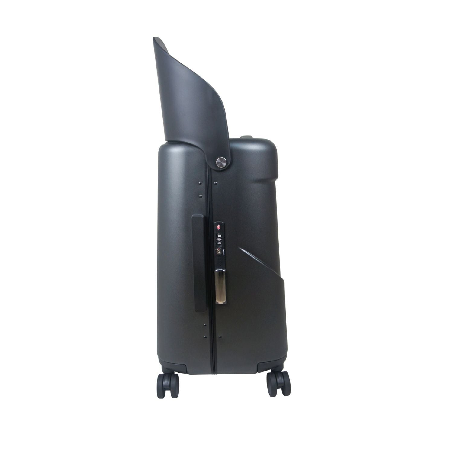 MiaMily Multicarry Carry On 18 Inch Luggage with Built-in Seat for Children (Midnight Black)