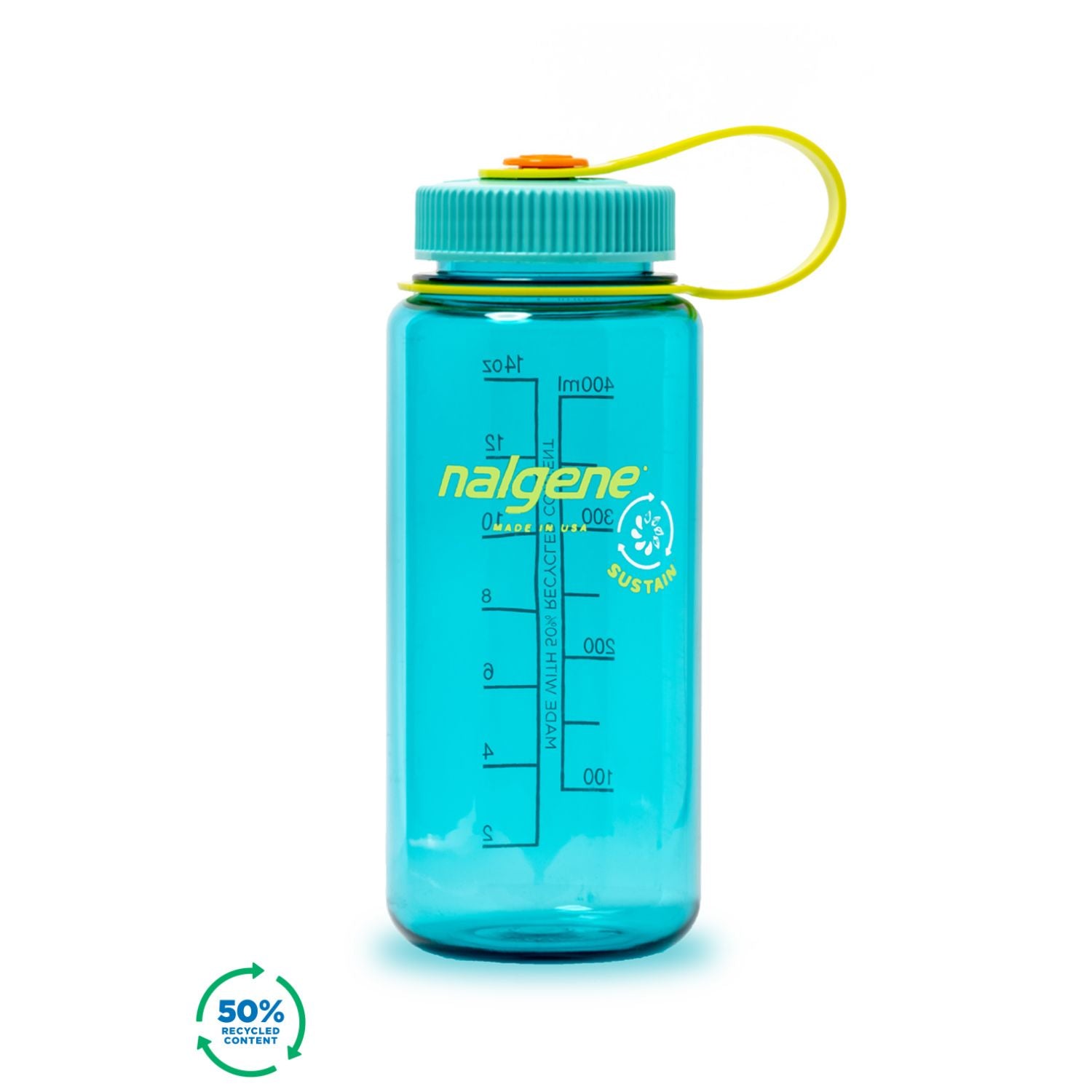Nalgene 16oz Wide Mouth Sustain Water Bottle - Cerulean
