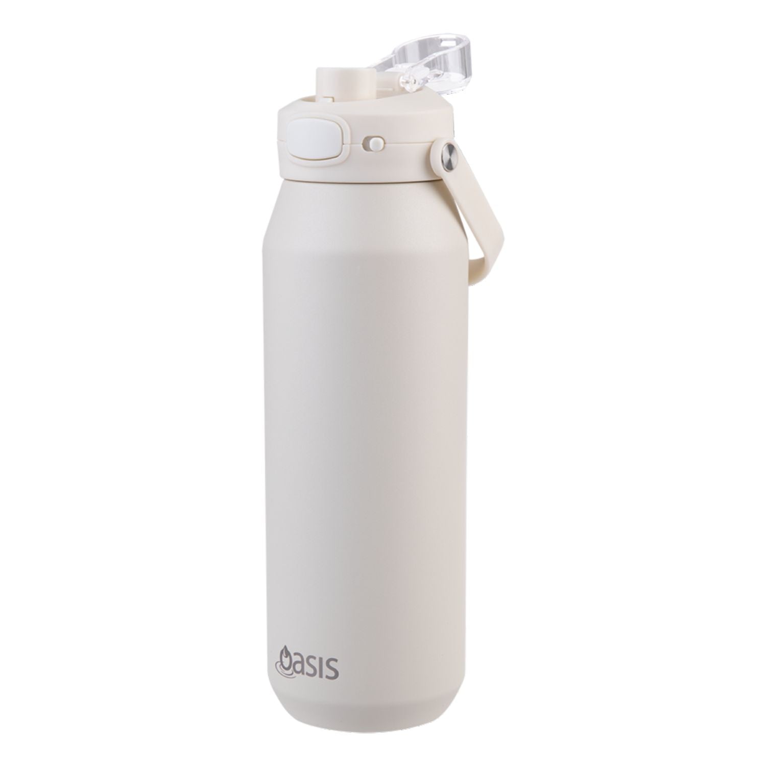 Oasis Ceramic Stainless Steel Triple Wall Capri Quick Release Drink Bottle 1L - Alabaster