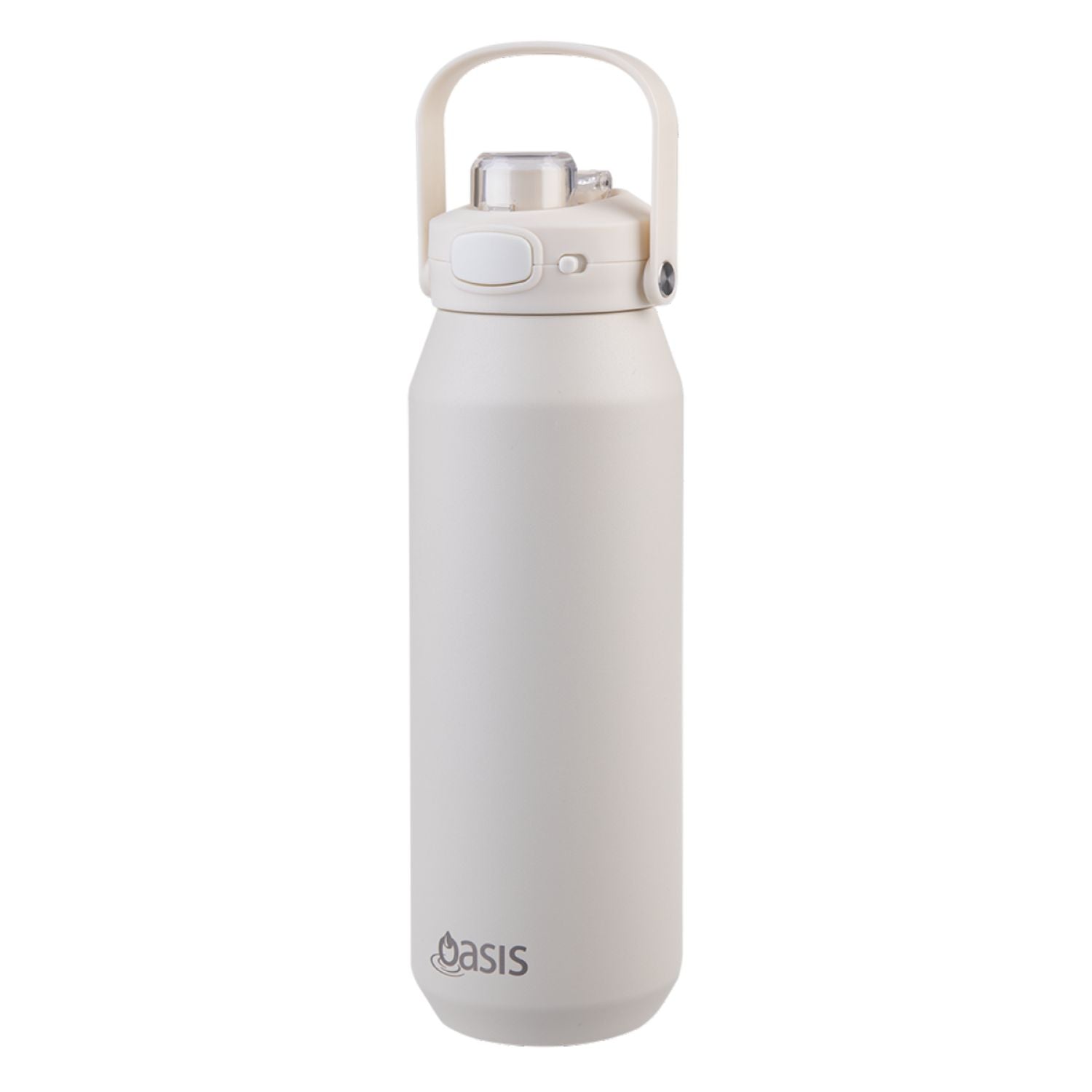 Oasis Ceramic Stainless Steel Triple Wall Capri Quick Release Drink Bottle 1L - Alabaster