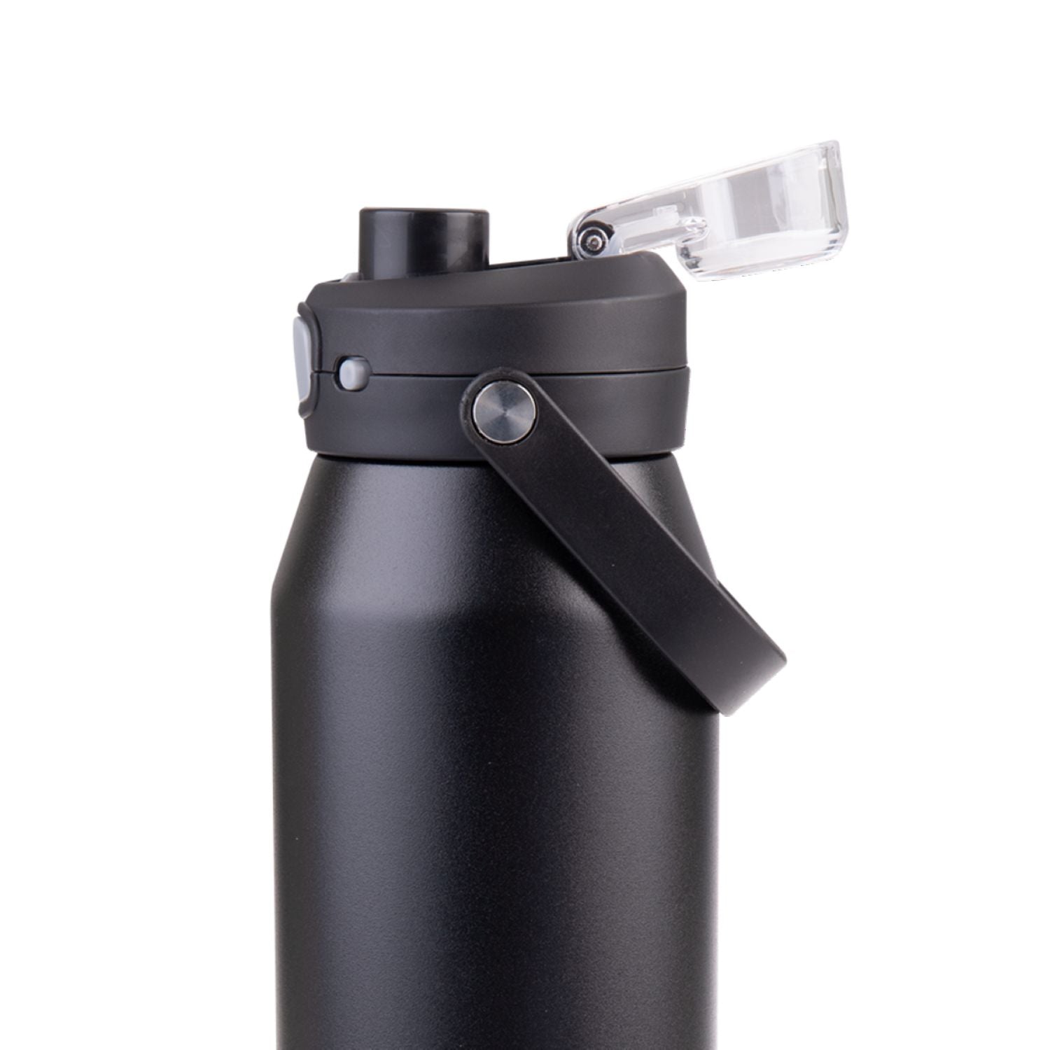 Oasis Ceramic Stainless Steel Triple Wall Capri Quick Release Drink Bottle 1L - Black