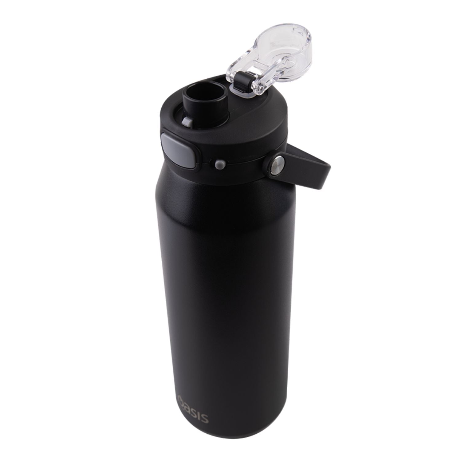 Oasis Ceramic Stainless Steel Triple Wall Capri Quick Release Drink Bottle 1L - Black