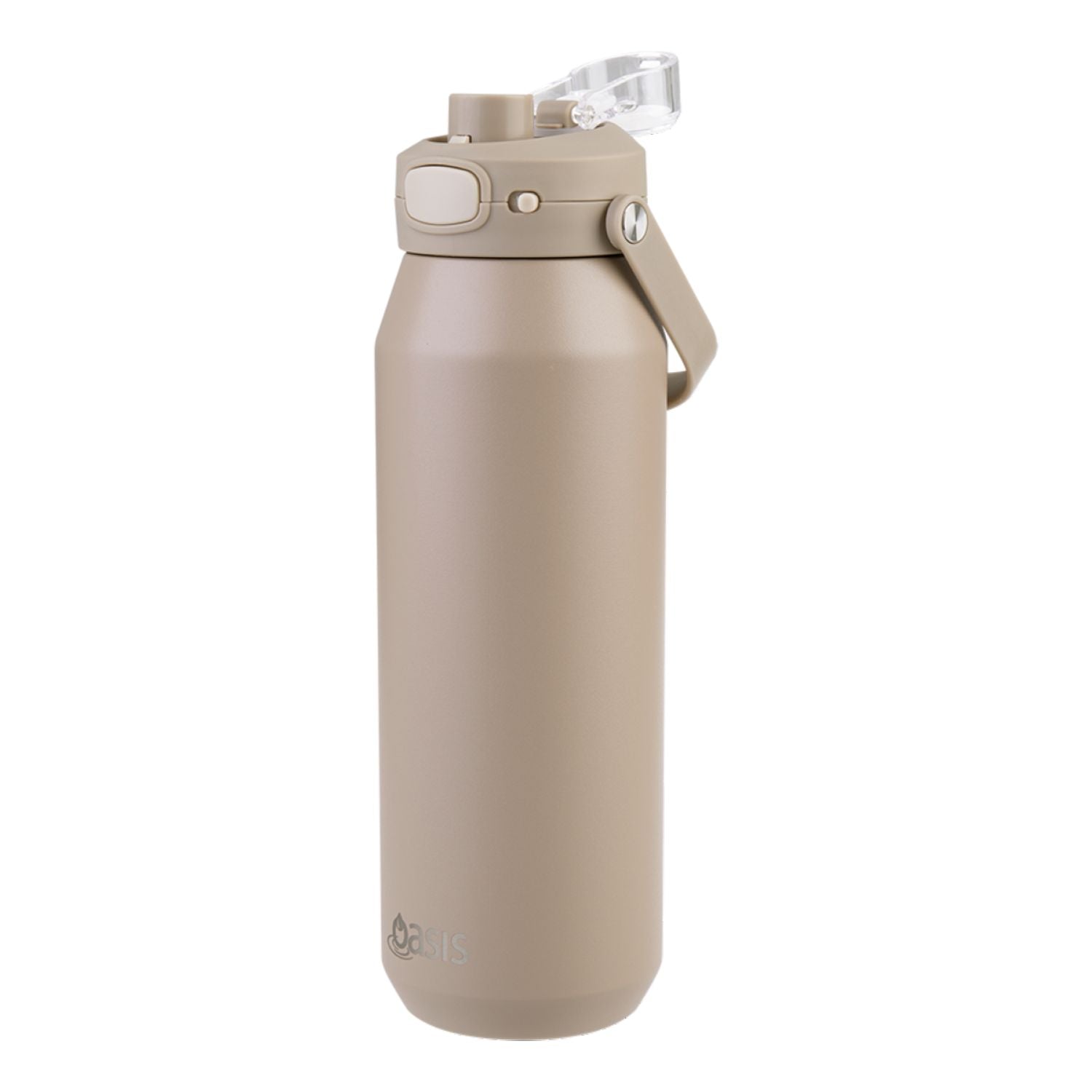 Oasis Ceramic Stainless Steel Triple Wall Capri Quick Release Drink Bottle 1L - Latte