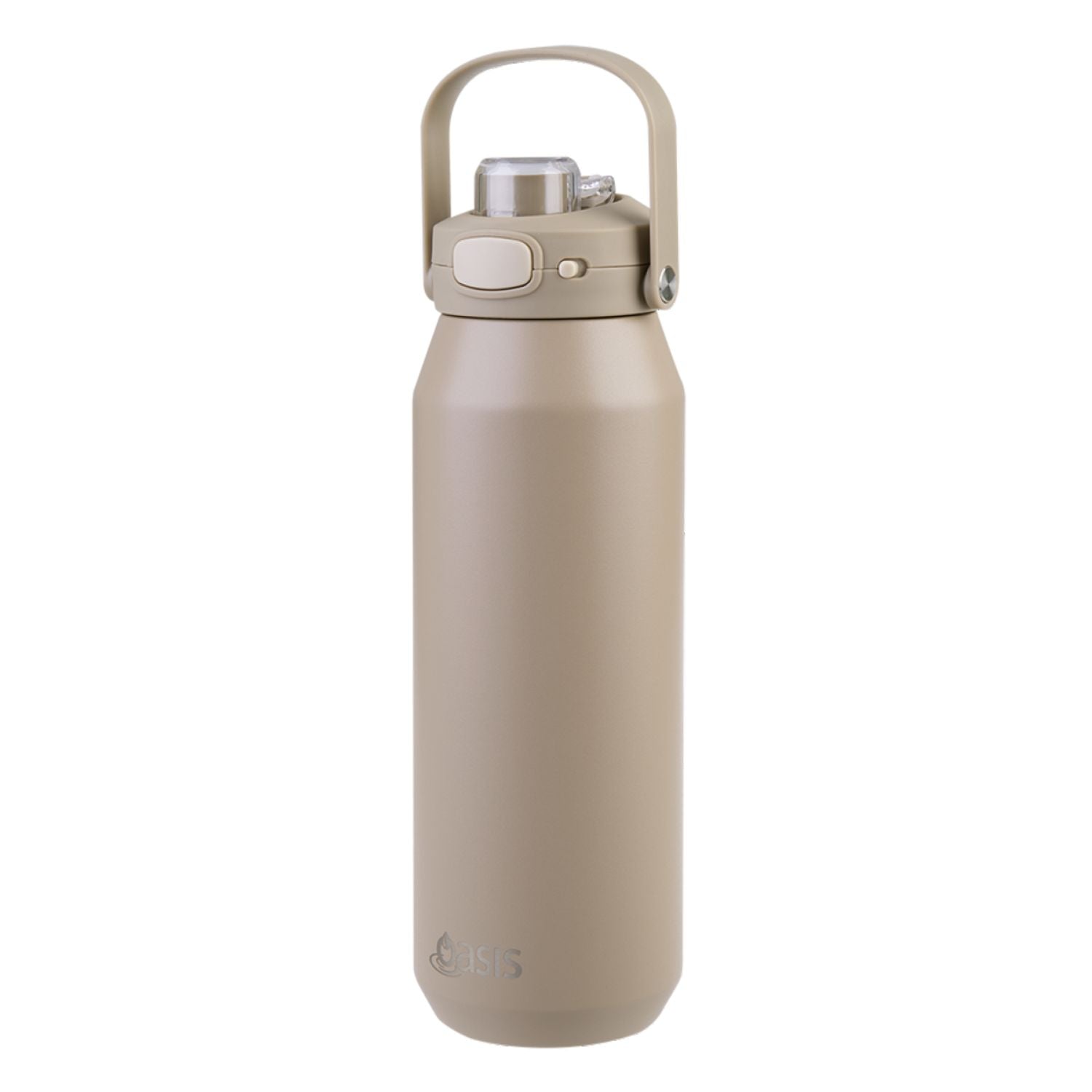 Oasis Ceramic Stainless Steel Triple Wall Capri Quick Release Drink Bottle 1L - Latte