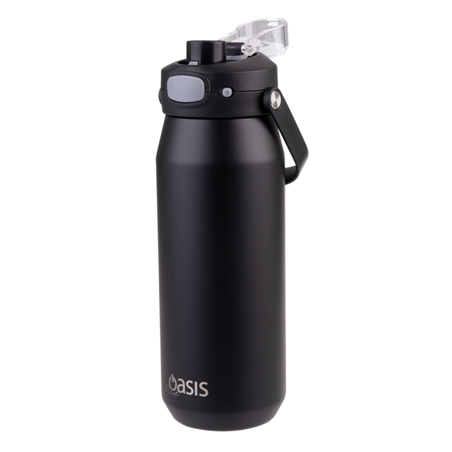 Oasis Ceramic Stainless Steel Triple Wall Capri Quick Release Drink Bottle 750ML - Black