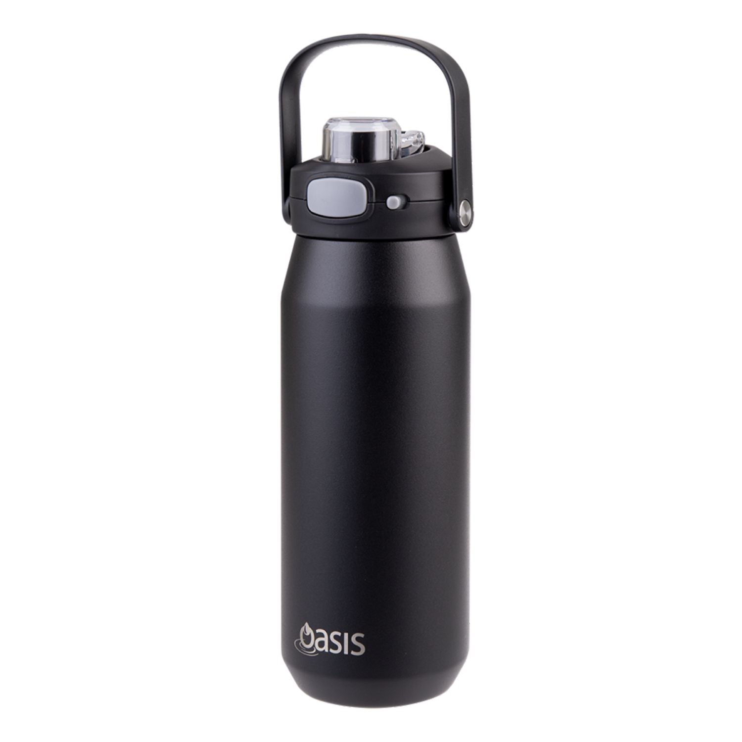 Oasis Ceramic Stainless Steel Triple Wall Capri Quick Release Drink Bottle 750ML - Black