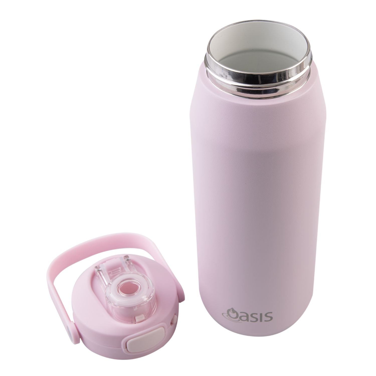 Oasis Ceramic Stainless Steel Triple Wall Capri Quick Release Drink Bottle 750ML - Pink Lemonade