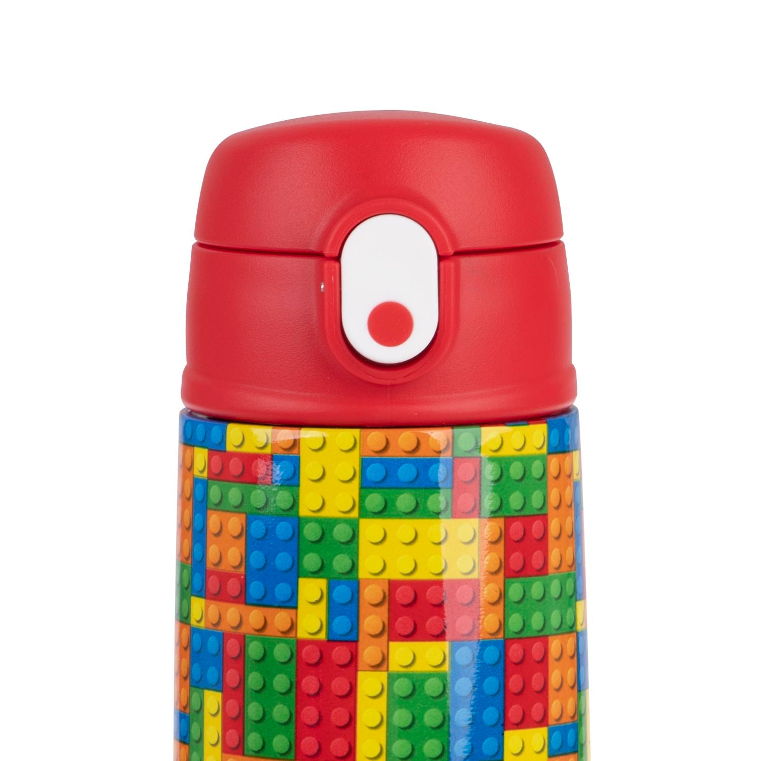 Oasis Kids' Drink Bottle with Sipper Silicone Straw 400ML - Bricks
