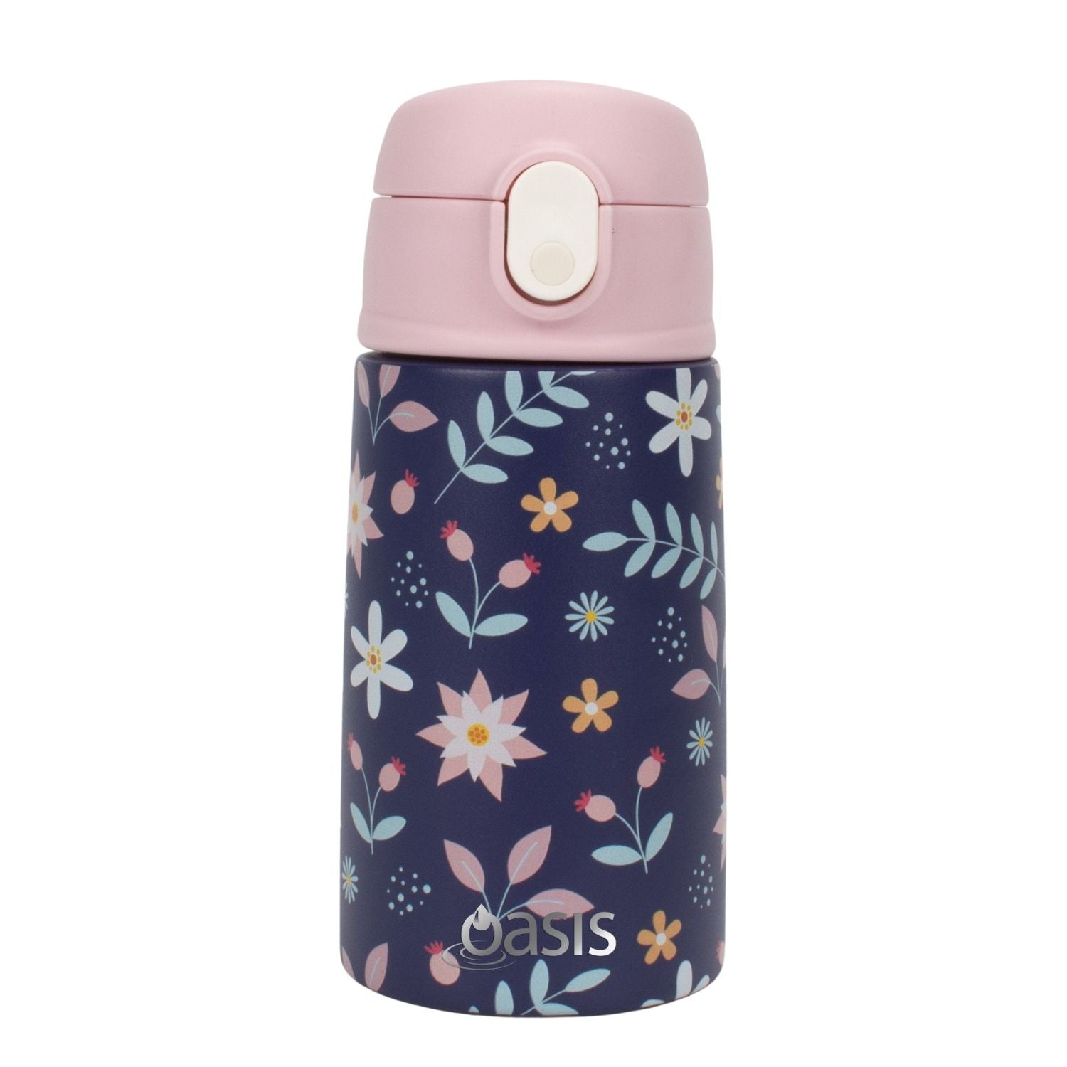 Oasis Kids Water Bottle with Sipper Silicone Straw 400ML - Floral Blossom