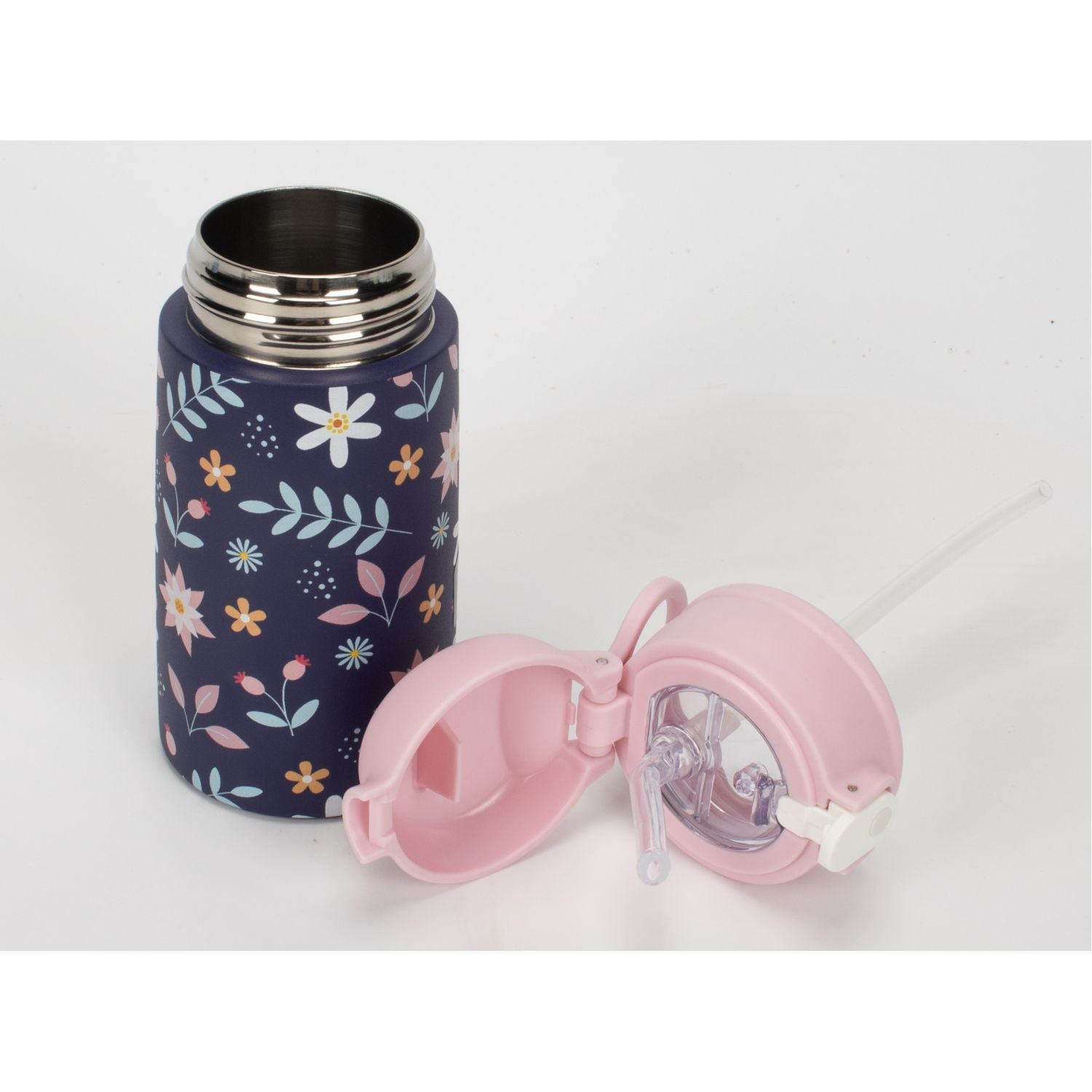 Oasis Kids Water Bottle with Sipper Silicone Straw 400ML - Floral Blossom