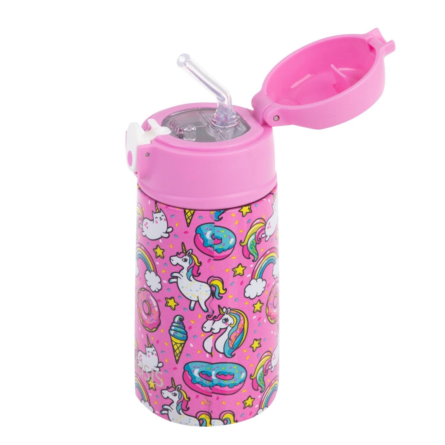 Oasis Kids' Drink Bottle with Sipper Silicone Straw 400ML - Unicorns