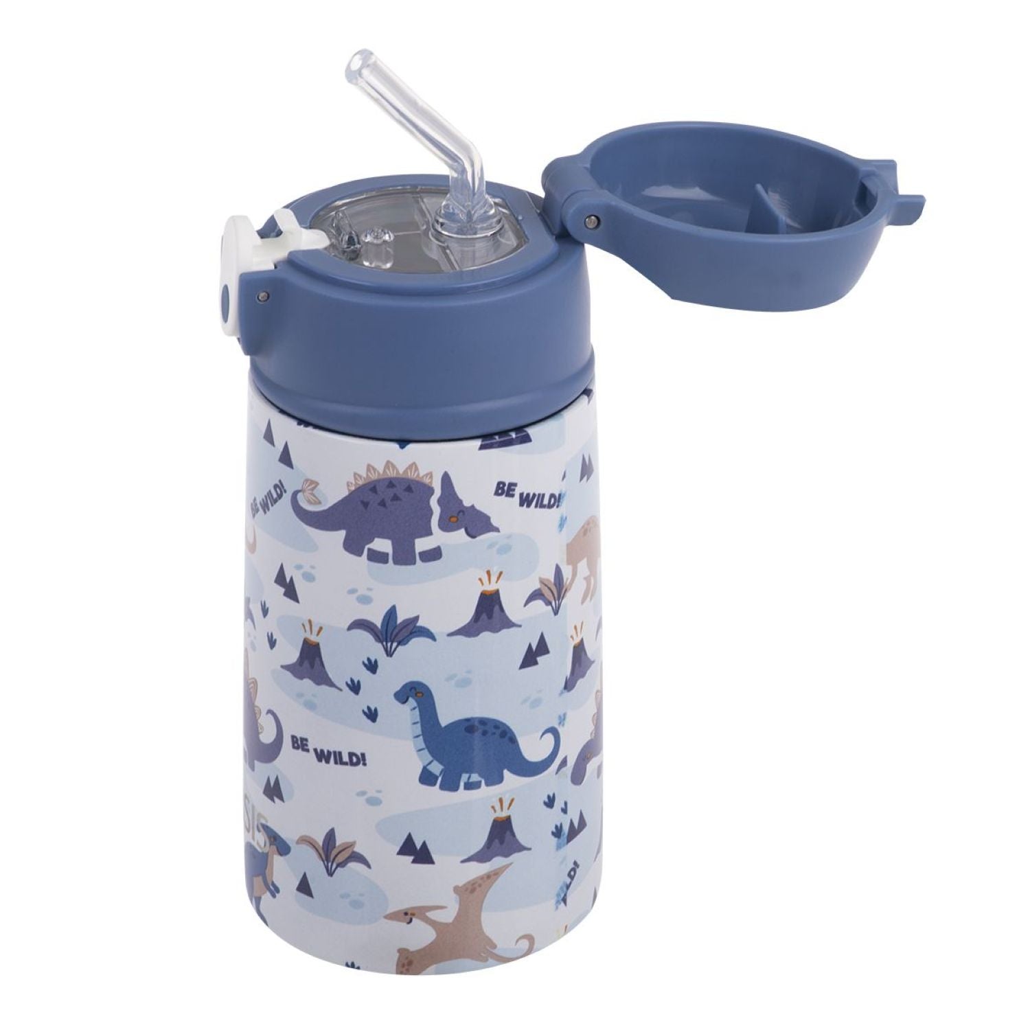 Oasis Kids' Drink Bottle with Sipper Silicone Straw 400ML - Dinosaur Land