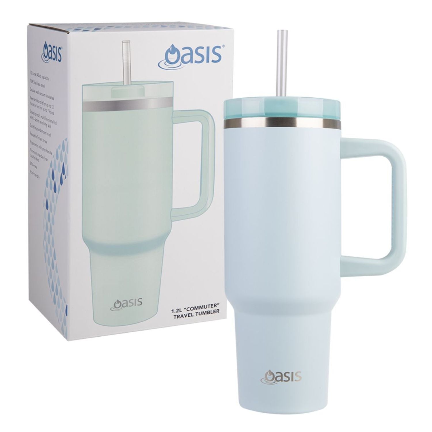 Oasis Stainless Steel Insulated Commuter Travel Tumbler 1.2L - Sea Mist