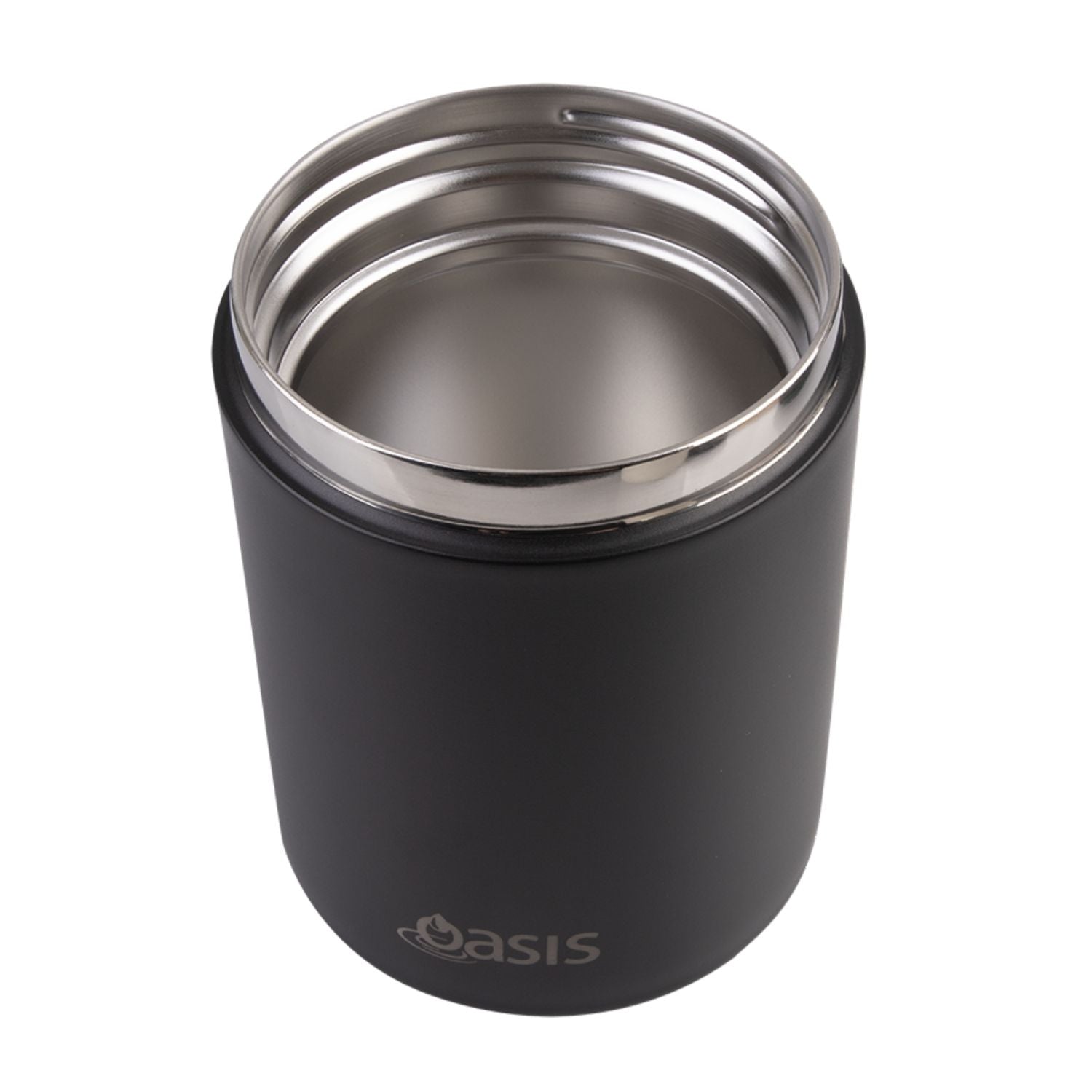 Oasis Stainless Steel Insulated Dual Compartment Food Flask with Handle 480ML - Black