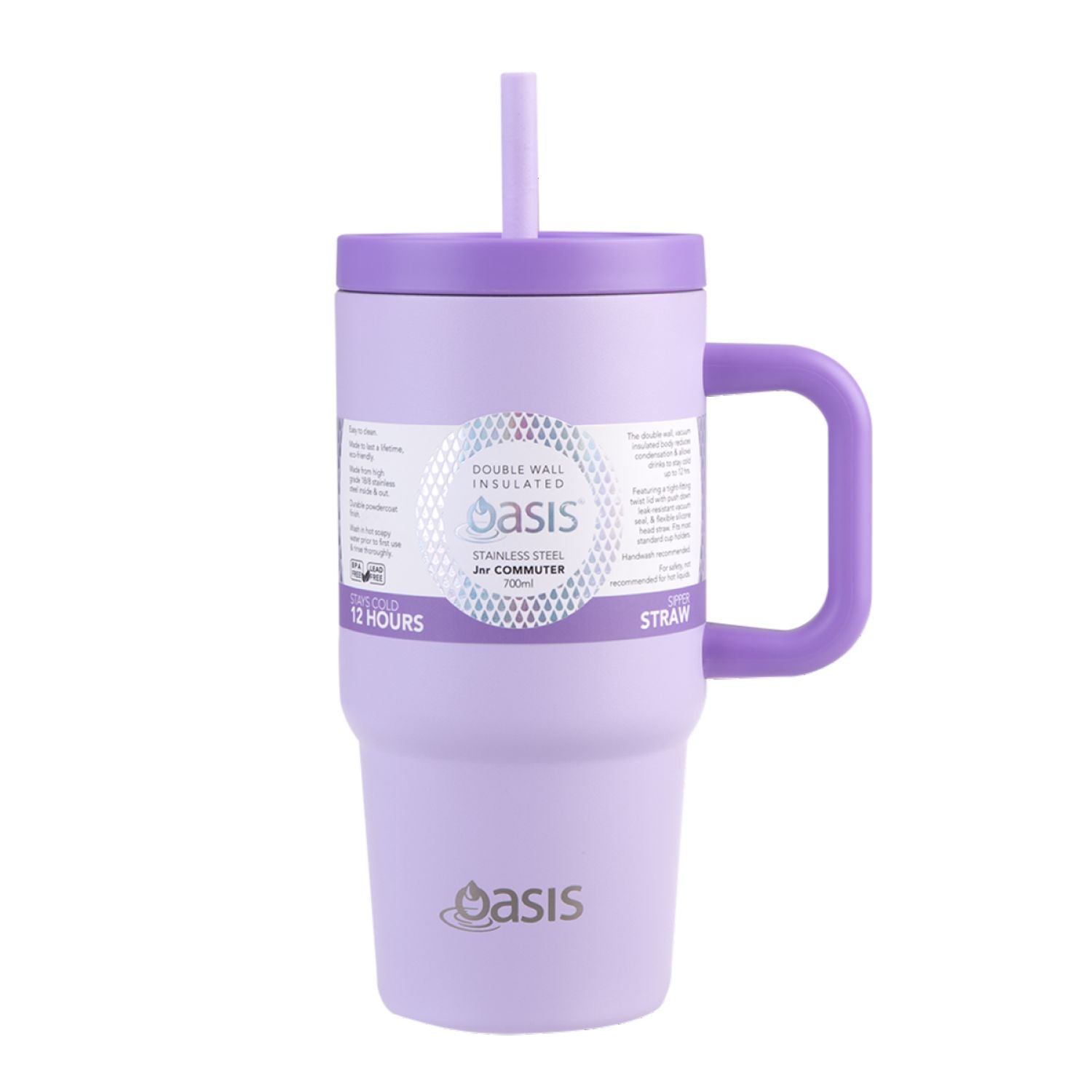 Oasis Stainless Steel Insulated Mini Commuter Travel Tumbler 700ML - Lilac