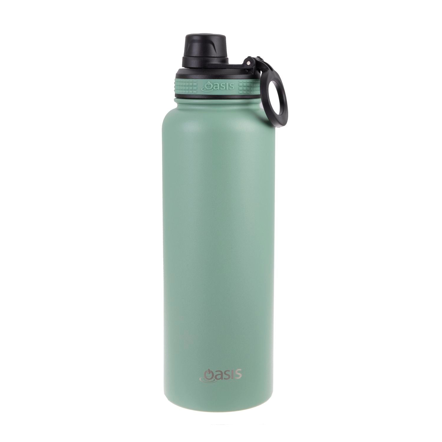 Oasis Stainless Steel Insulated Sports Water Bottle with Screw Cap 1.1L - Sage Green