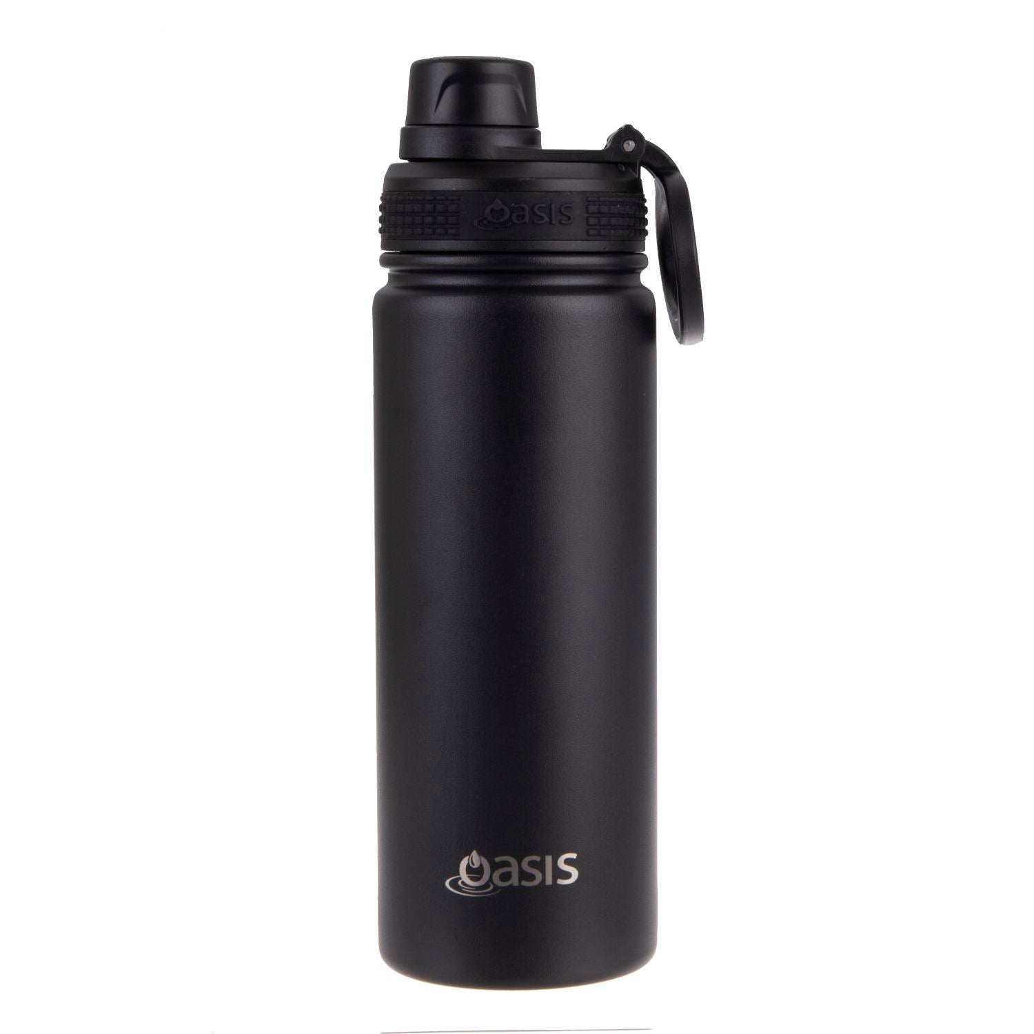 Oasis Stainless Steel Insulated Sports Water Bottle with Screw Cap 550ML - Black