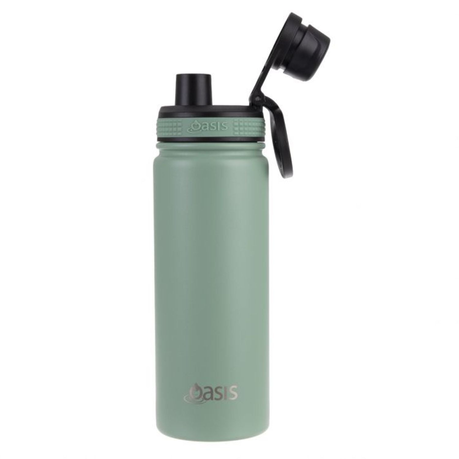Oasis Stainless Steel Insulated Sports Water Bottle with Screw Cap 550ML - Sage Green