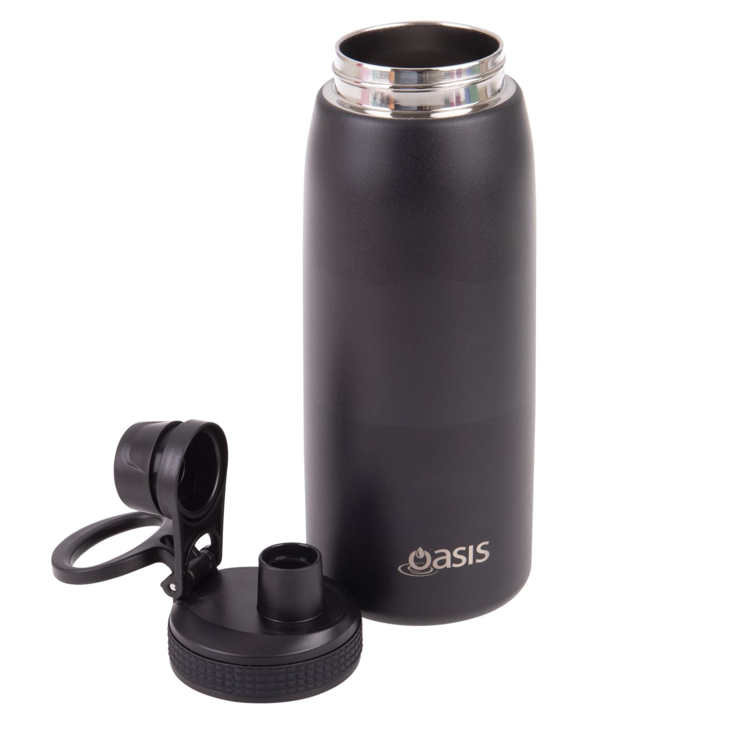 Oasis Stainless Steel Insulated Sports Water Bottle with Screw Cap 780ML - Black